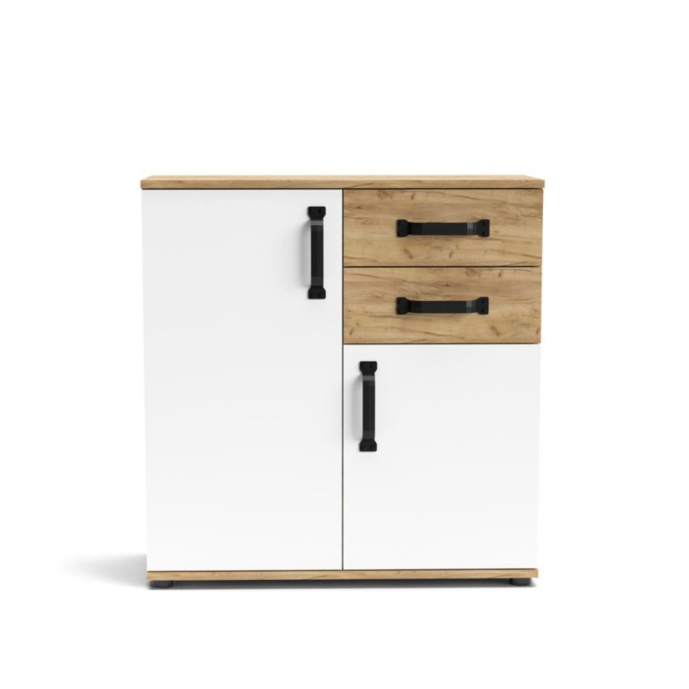 "Quadro" living room furniture set in oak and modern white