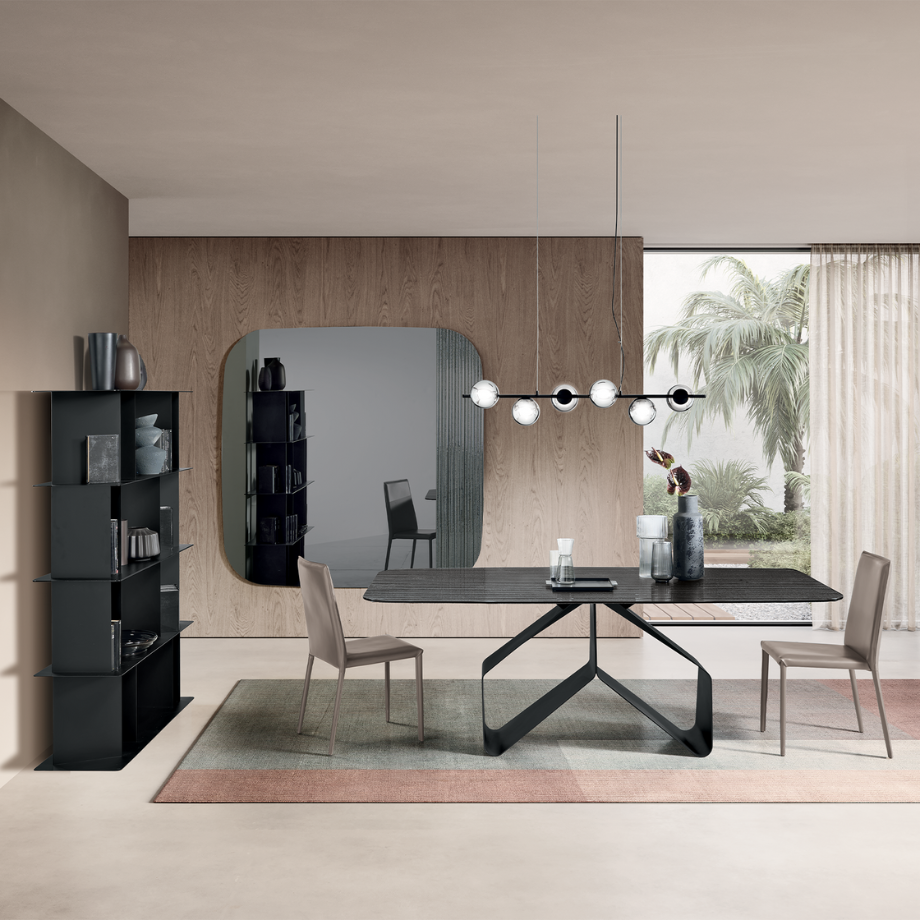 Fixed modern "Round" table with versatile rectangular top 210x110 cm 75h