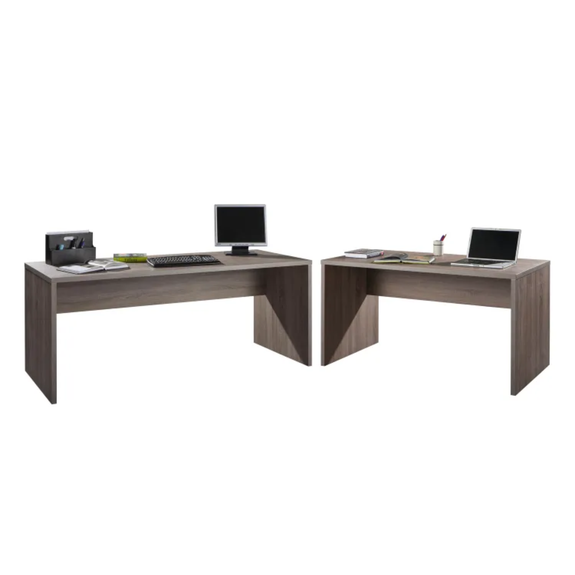"Rasha" truffle oak desk for a linear and modern office