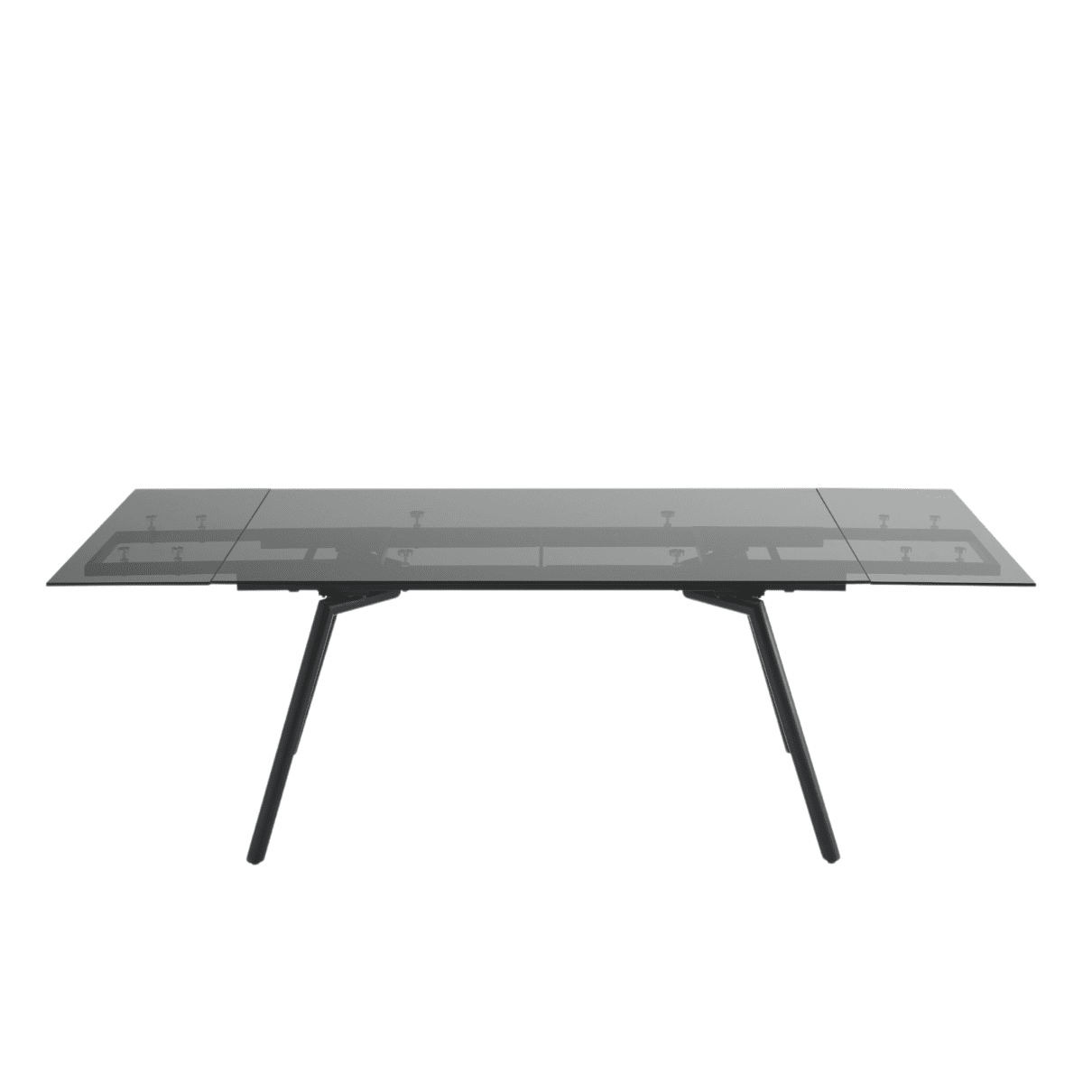 Tavolo allungabile "Rhea" con due allunghe e piano in vetro cm 160/240x90 76h - MondoViro