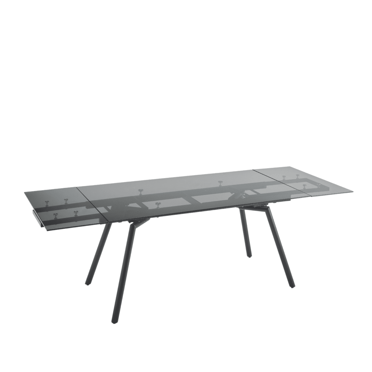 Tavolo allungabile "Rhea" con due allunghe e piano in vetro cm 160/240x90 76h - MondoViro
