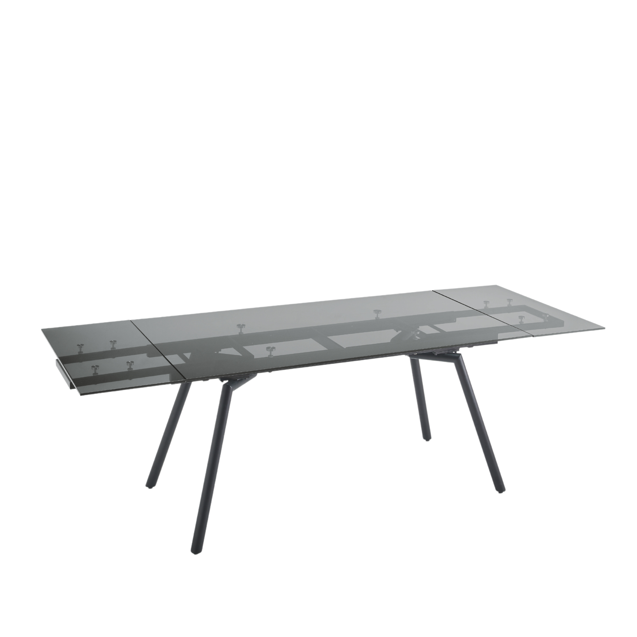 Extendable table "Rhea" with two extensions and glass top cm 160/240x90 76h