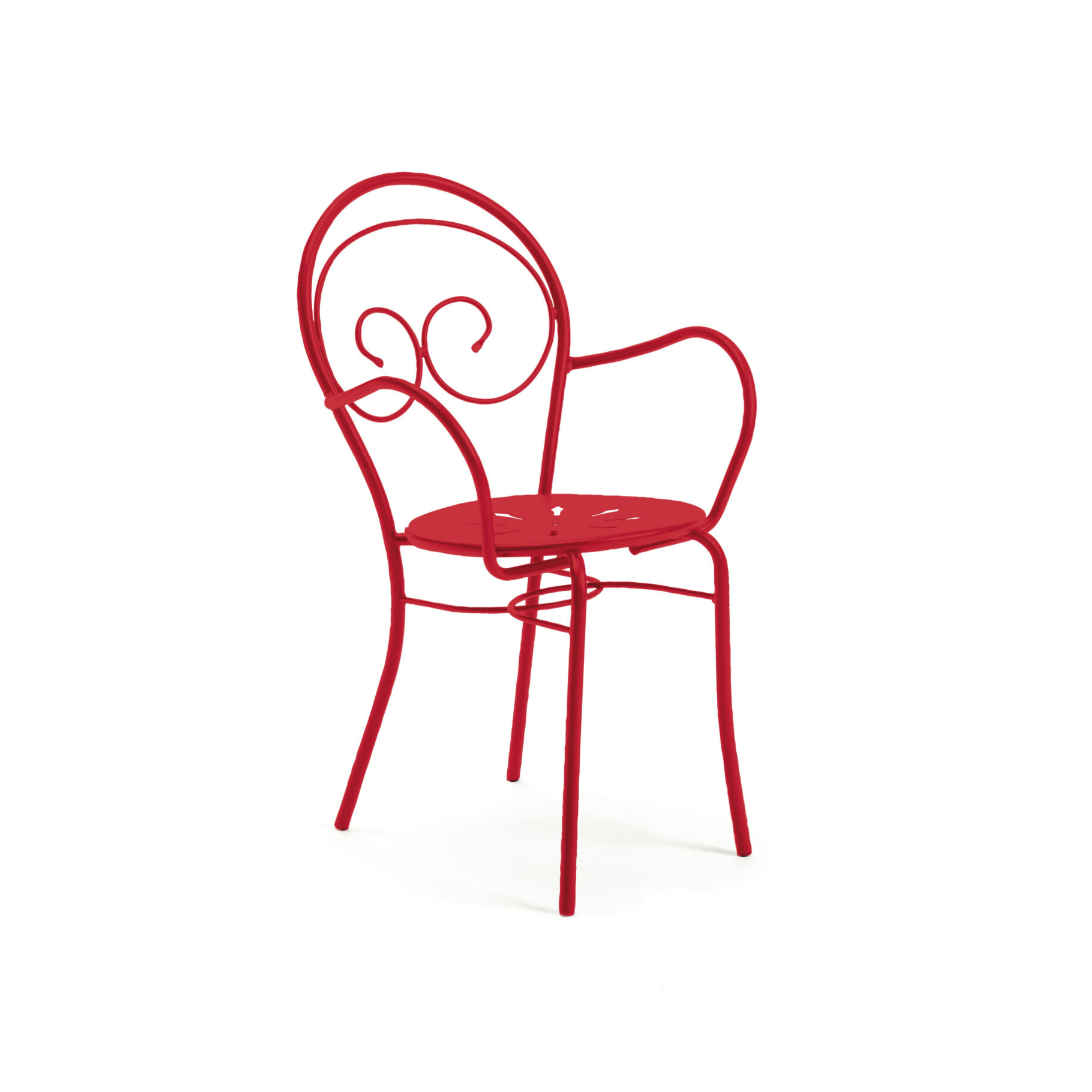 Set of "Mimmo" stackable painted metal garden chairs, 51x52 cm, 89 cm high