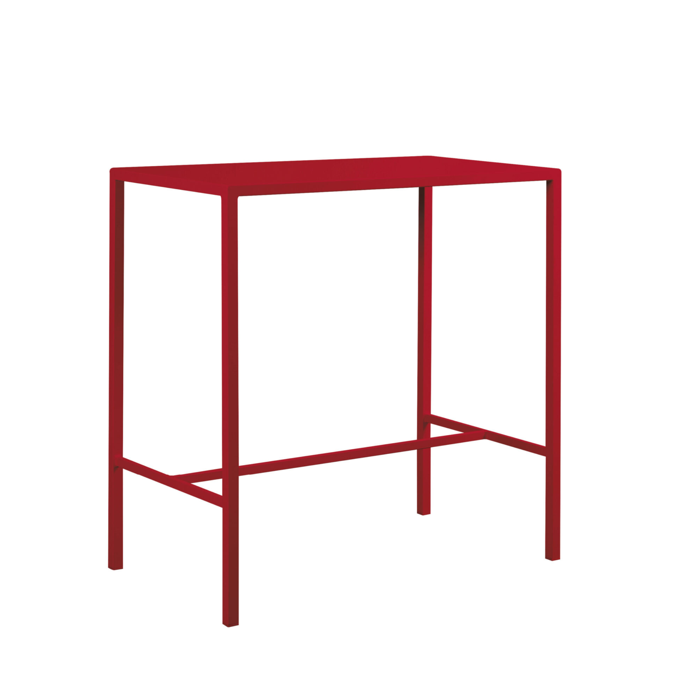 Mesa alta "Seaside" de metal pintado para bares y jardines modernos, h 110 cm