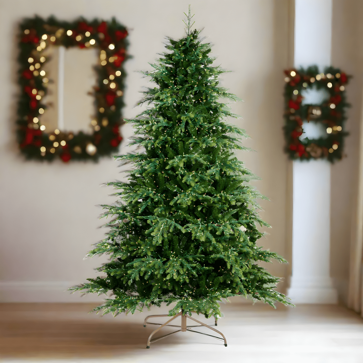 Albero di Natale "Rugiada" con luci LED in PE effetto Real Touch + PVC di altissima qualità - MondoViro