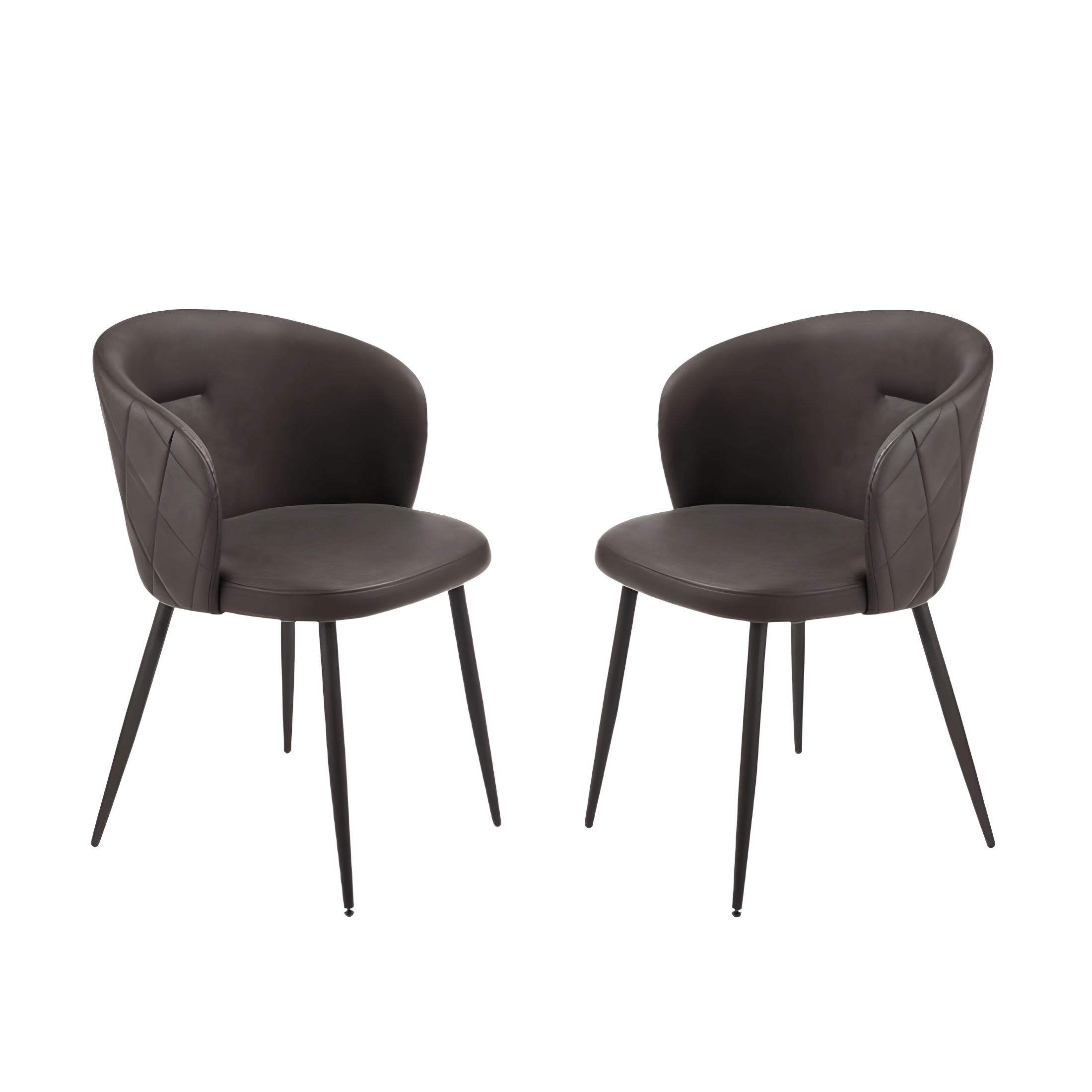 "Boston" dining chair set in eco-leather, 56x55 cm, 78h