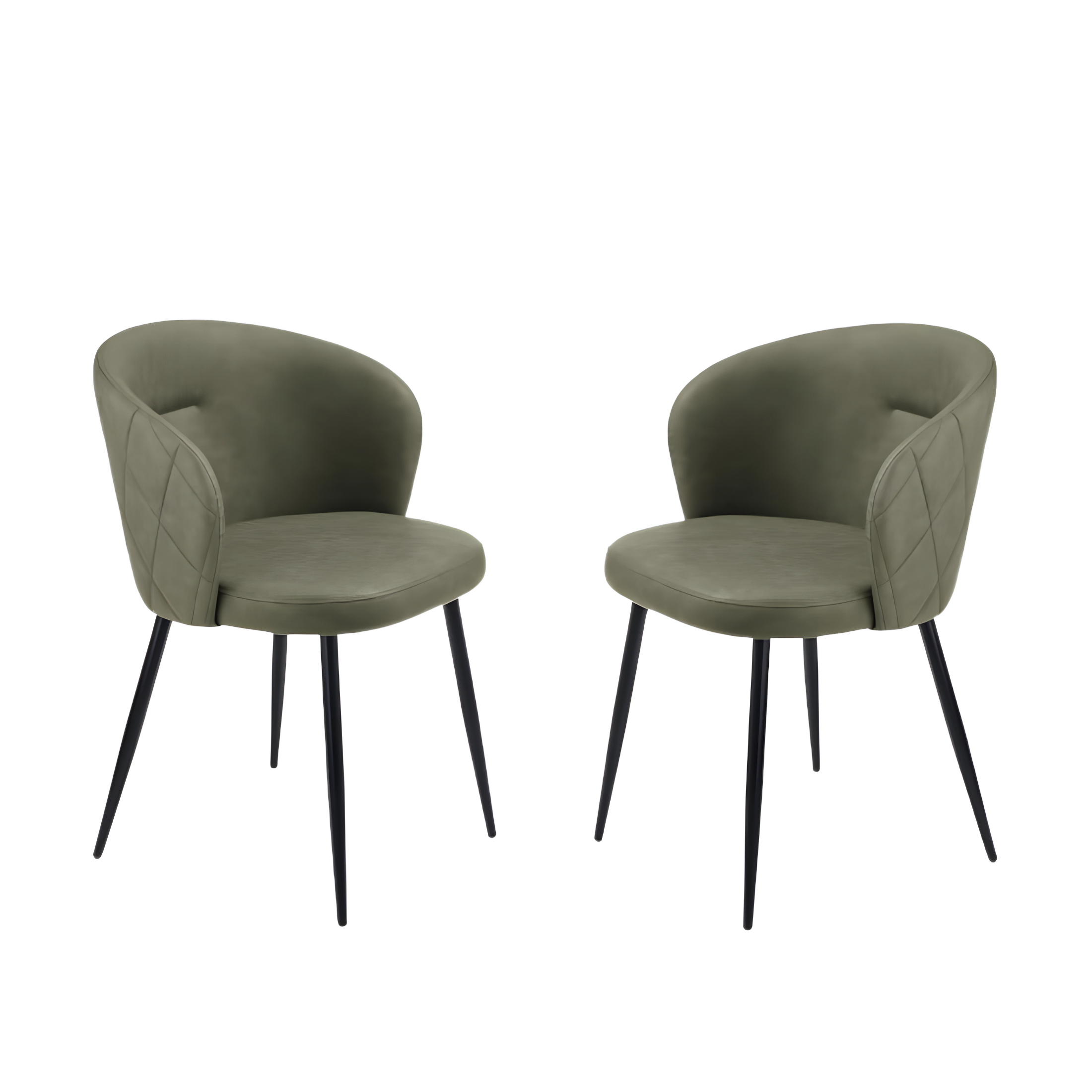 "Boston" dining chair set in eco-leather, 56x55 cm, 78h