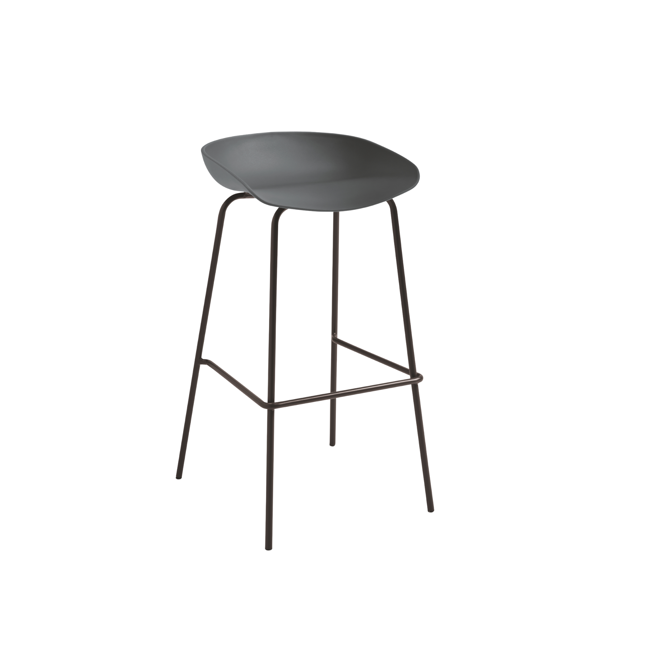 Set of modern "Solan" polypropylene stools with metal frame, 43x48 cm, 72.5 cm high.