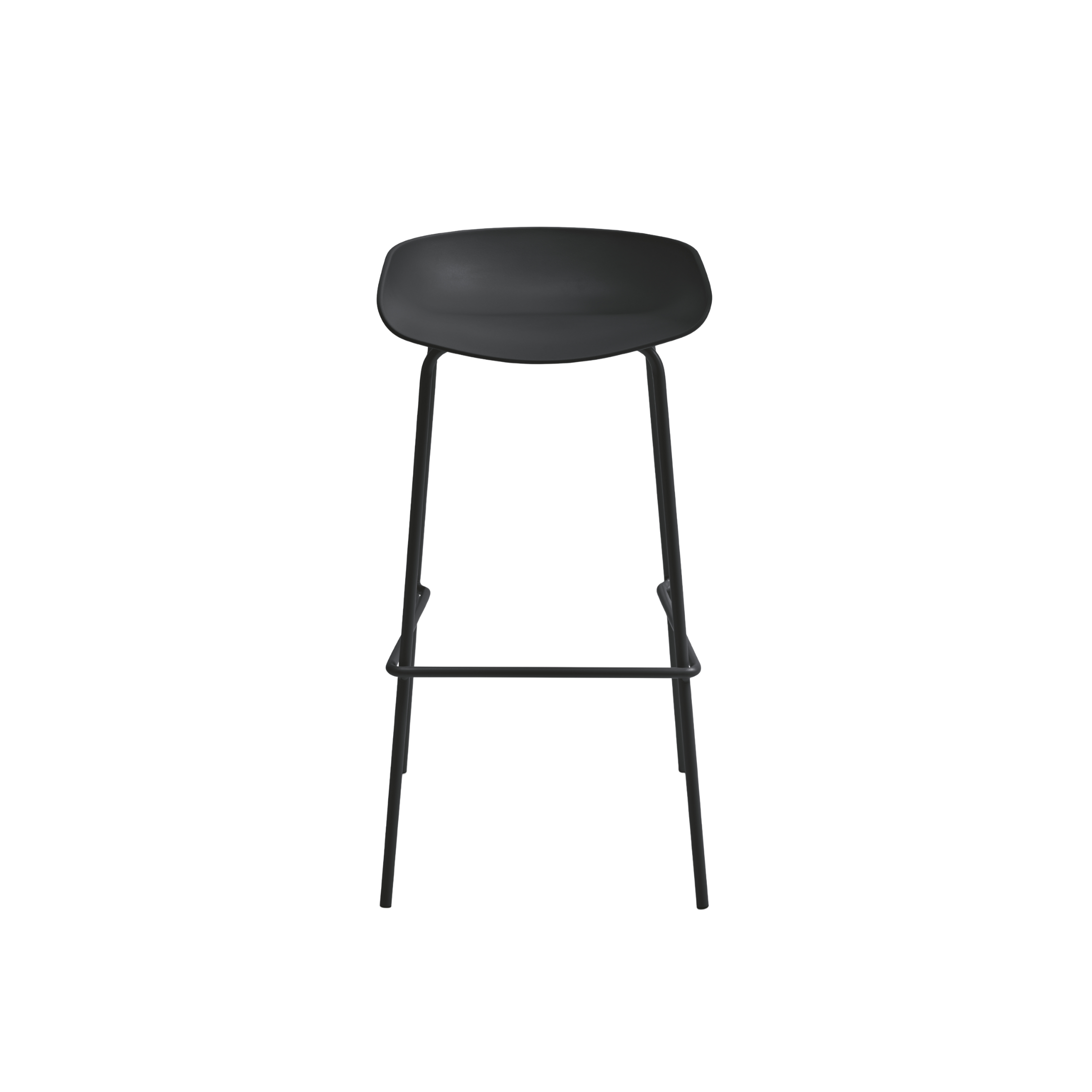 Set of modern "Solan" polypropylene stools with metal frame, 43x48 cm, 72.5 cm high.