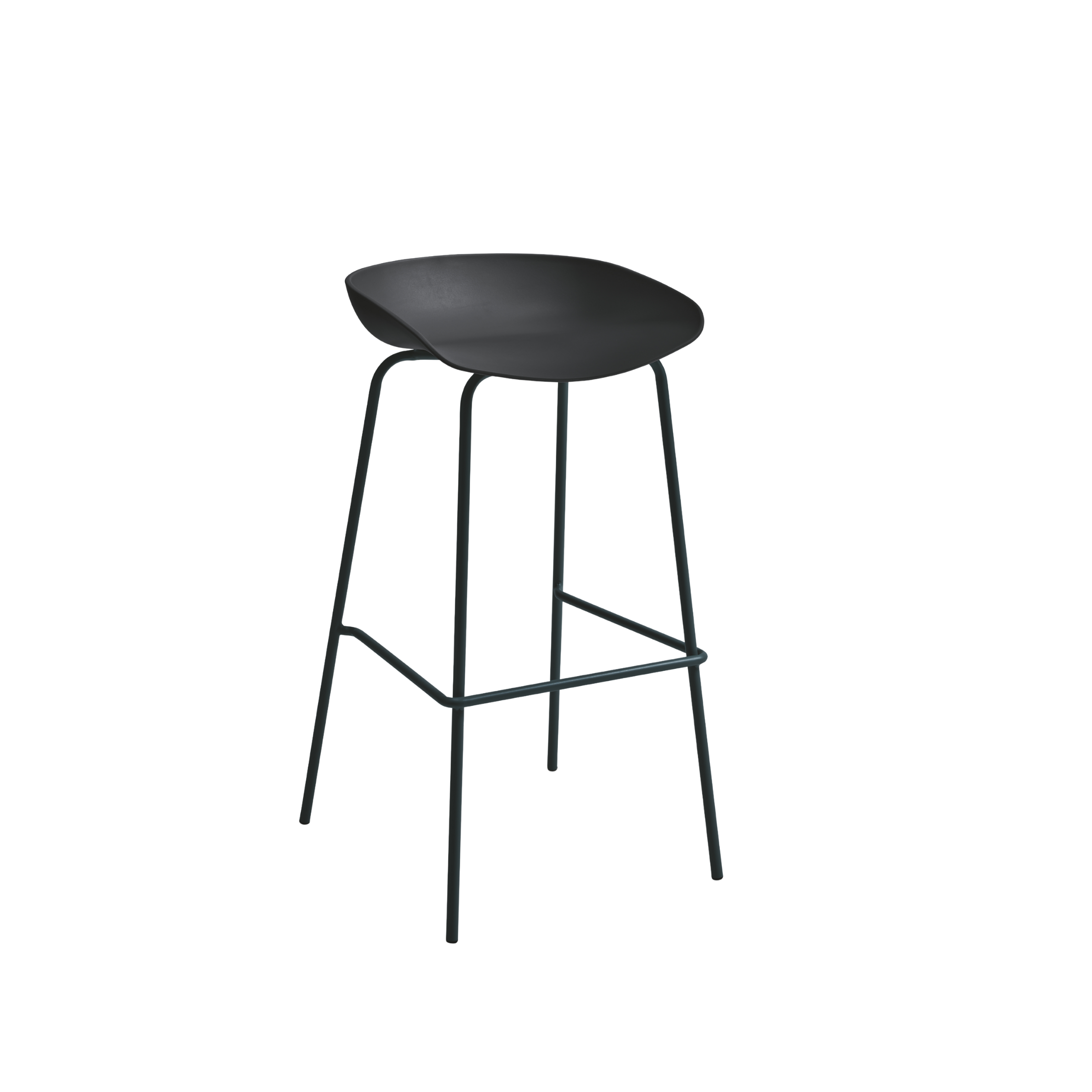 Set of modern "Solan" polypropylene stools with metal frame, 43x48 cm, 72.5 cm high.
