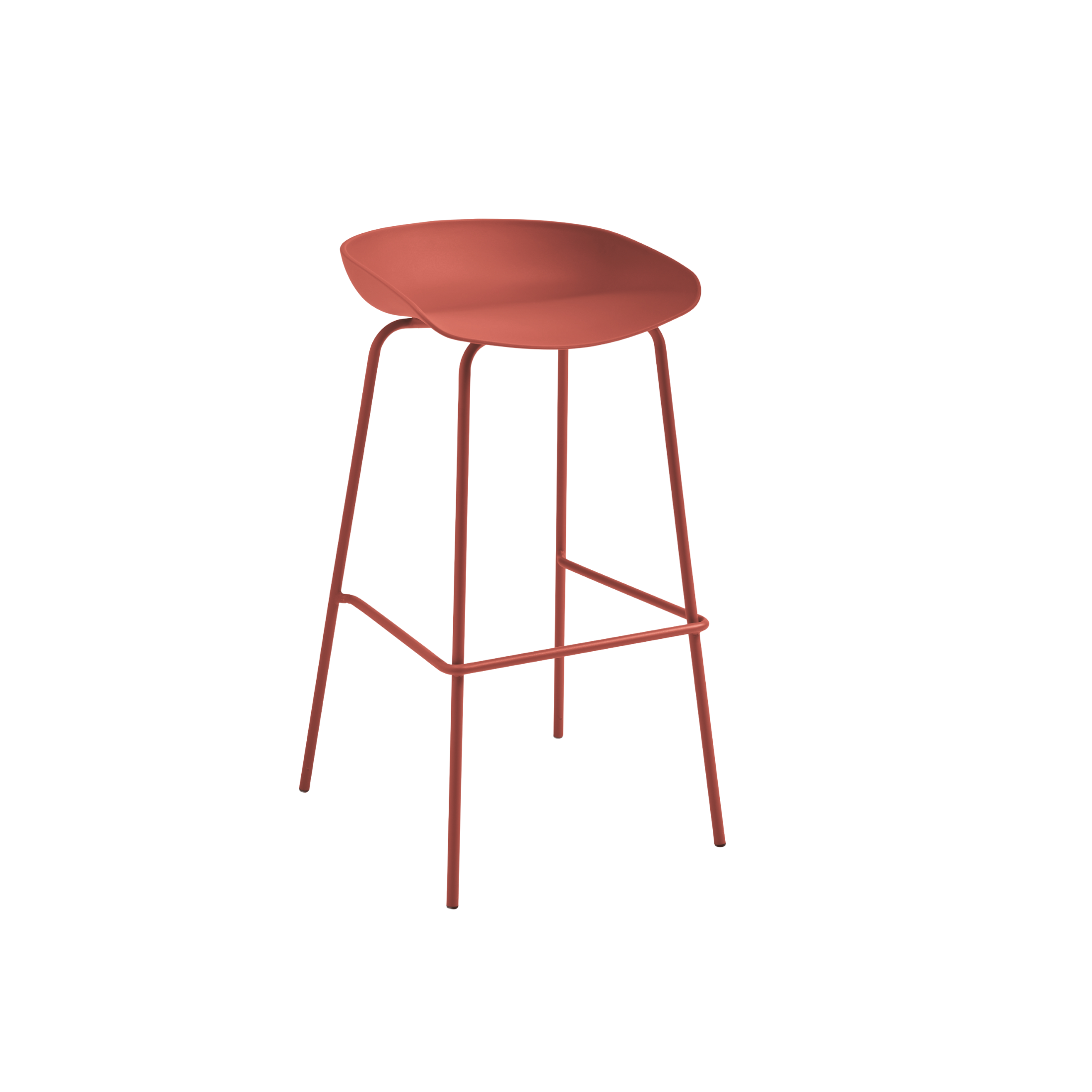 Set of modern "Solan" polypropylene stools with metal frame, 43x48 cm, 72.5 cm high.