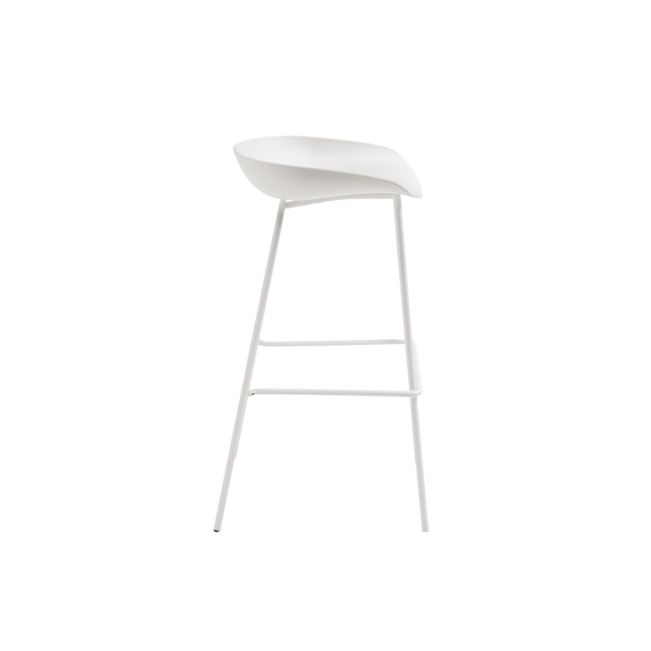 Set of modern "Solan" polypropylene stools with metal frame, 43x48 cm, 72.5 cm high.