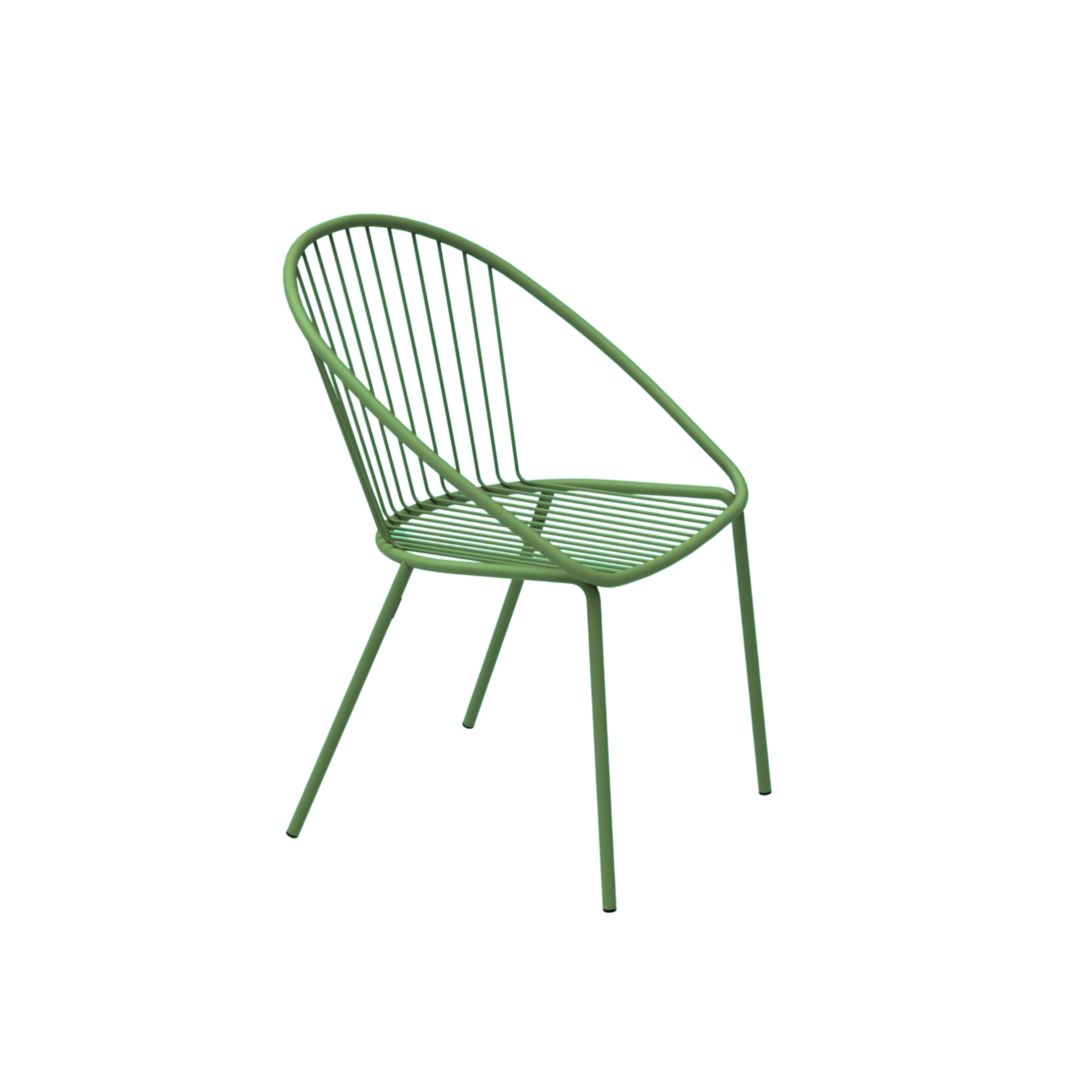 Set of stackable garden chairs "Aria5" in galvanized metal 57x58 cm 83h