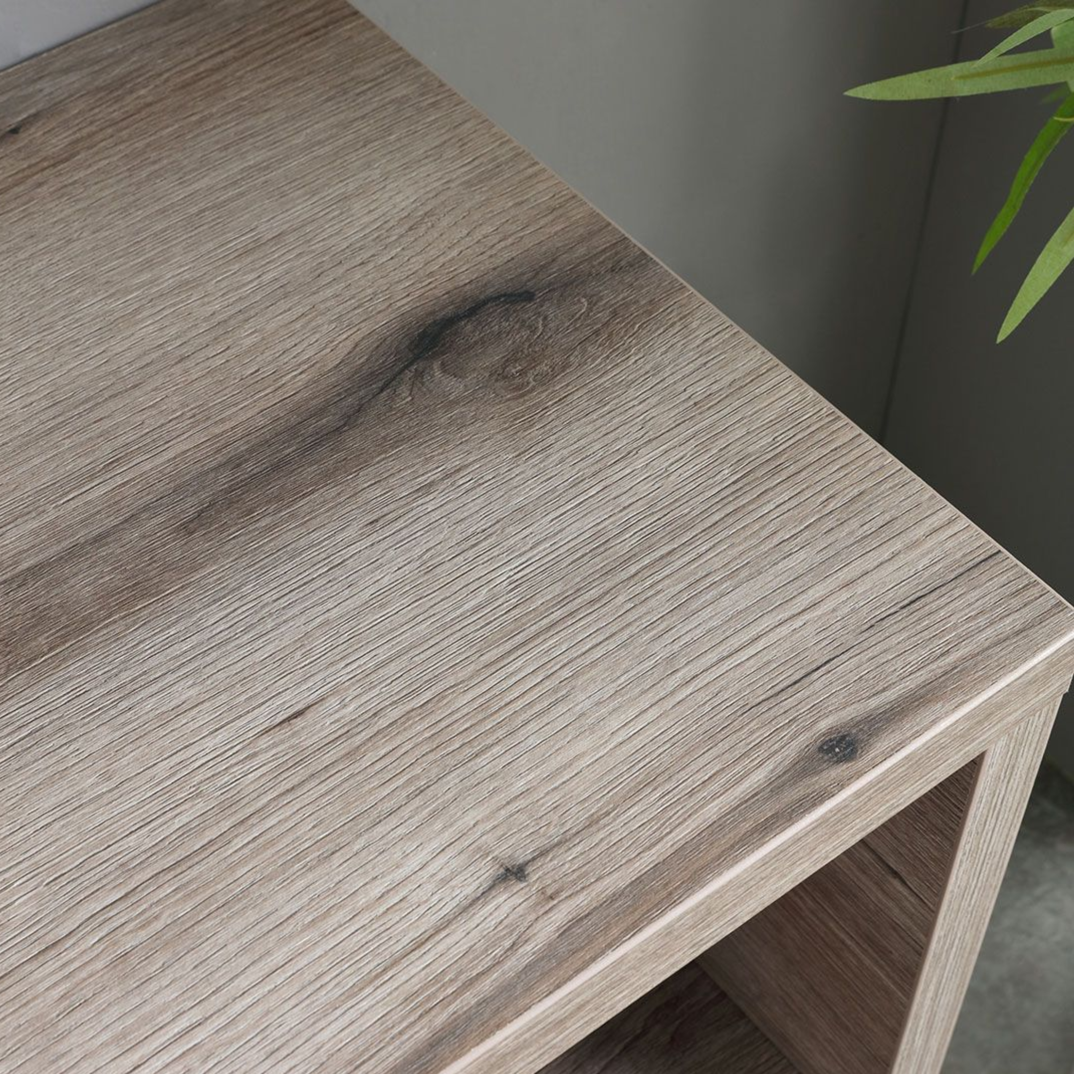 "Samoa" 120cm wall-hung bathroom cabinet in fossil oak with oval sink and rectangular LED mirror