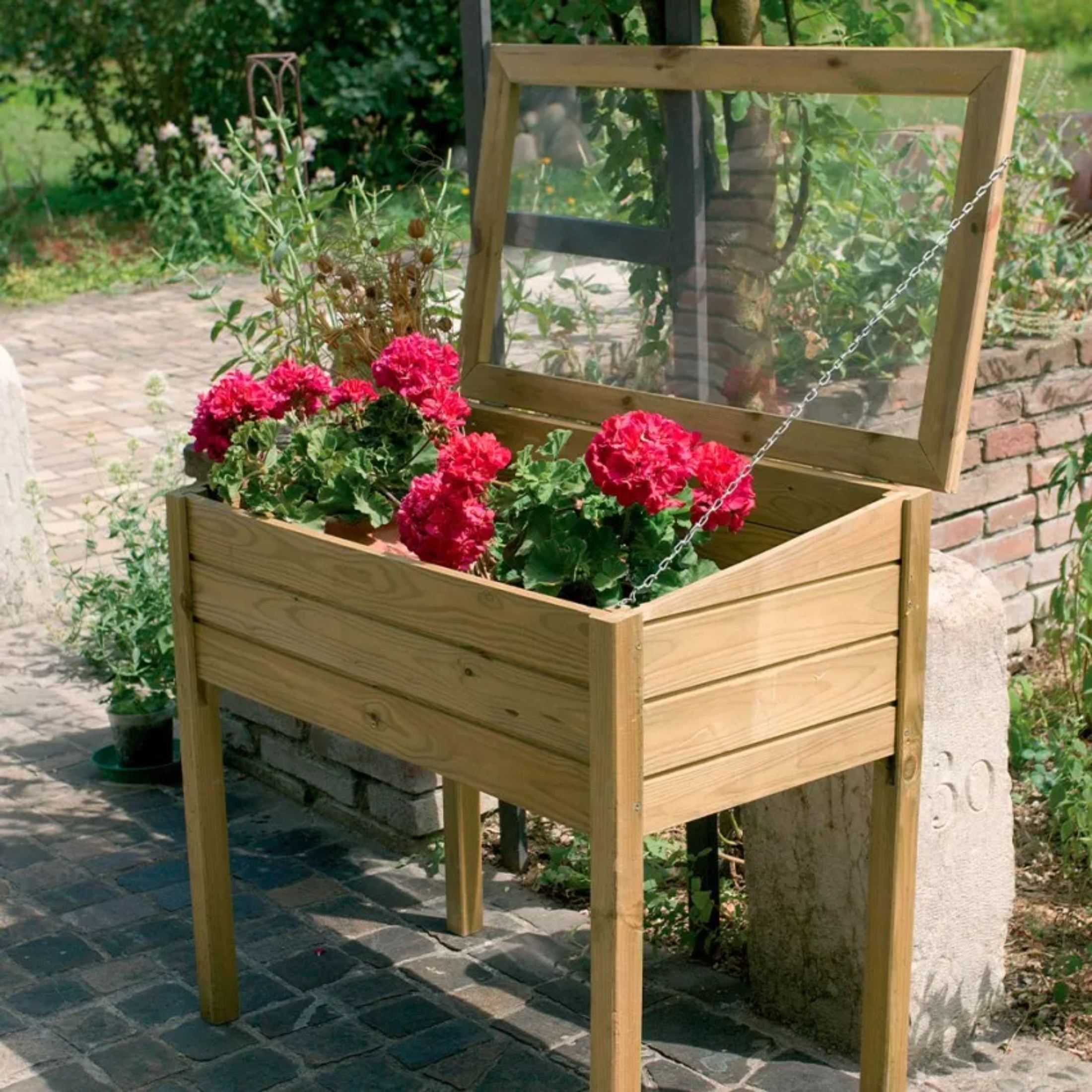 Raised garden planter "Samy" in certified wood, 100x50 cm, 82 cm high