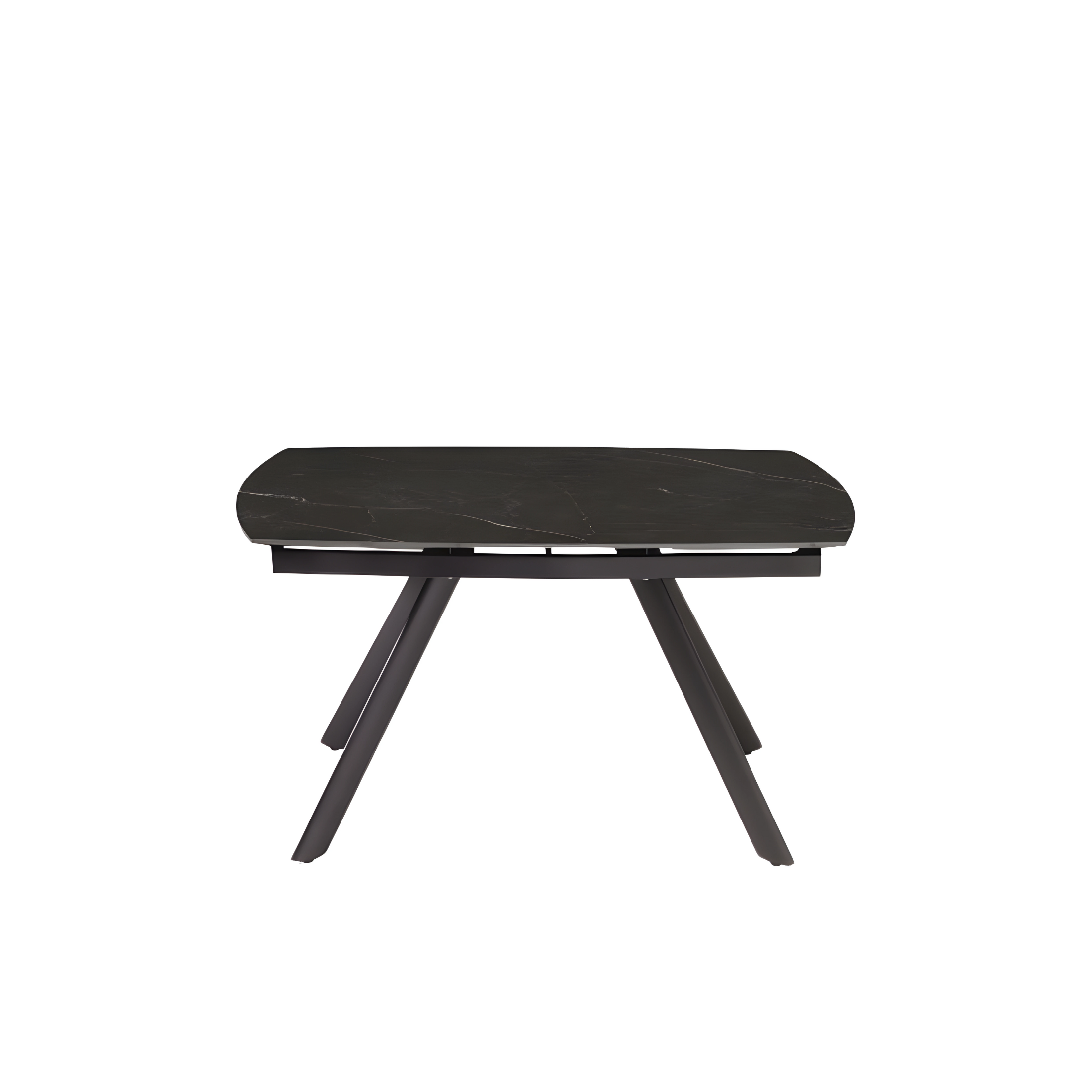 Extendable "Igor" table with marble-effect stone top, 140x90 cm, 76 cm high