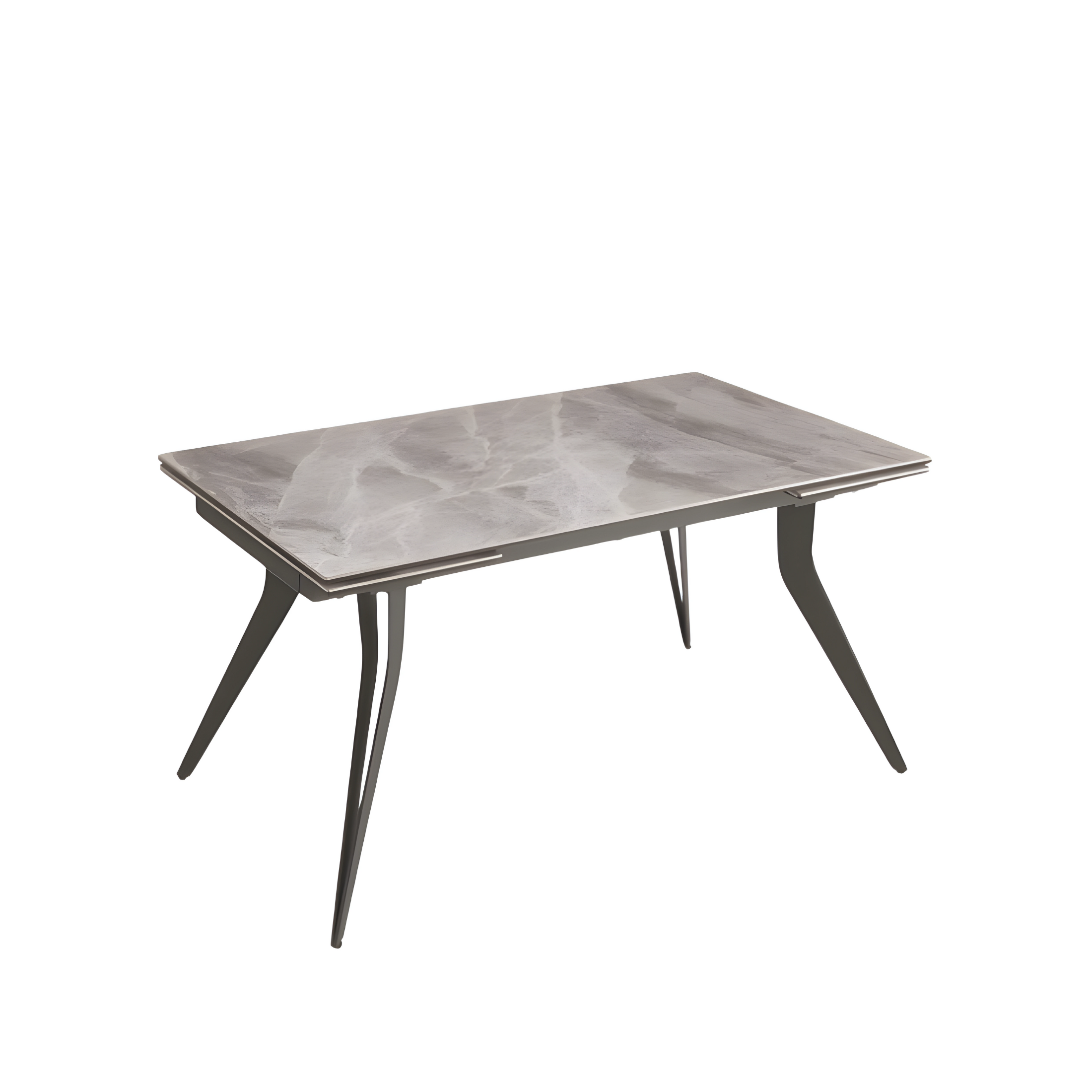 "Artico" extendable table with marble-effect stone top, 160x90 cm, 75 cm high