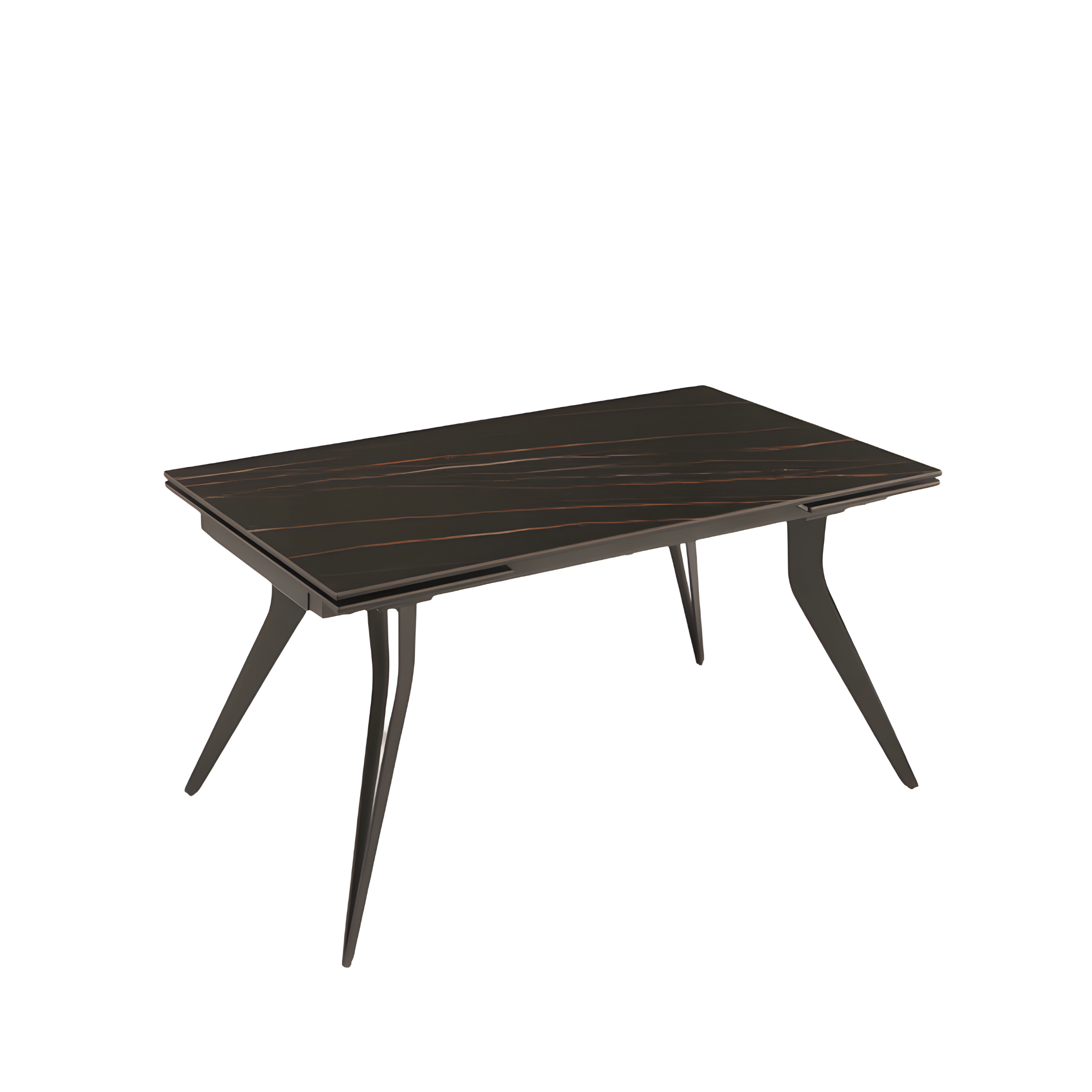 "Artico" extendable table with marble-effect stone top, 160x90 cm, 75 cm high