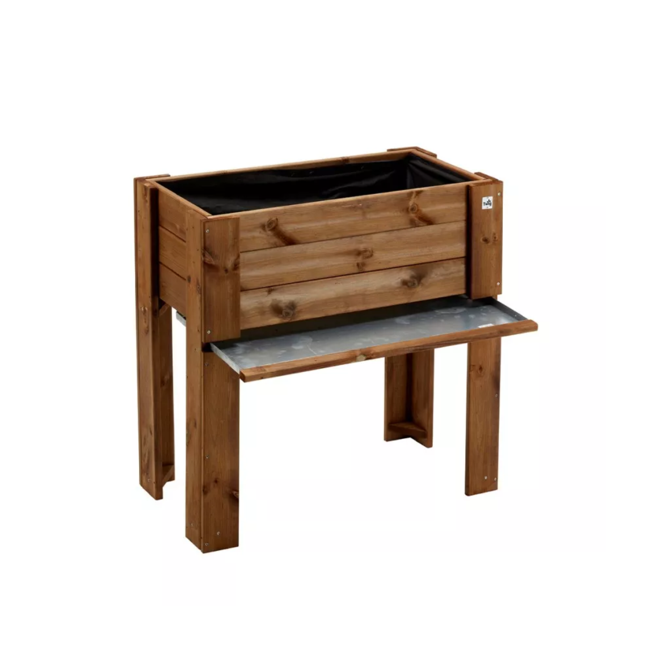 "Tomson" chestnut-colored wooden garden planter