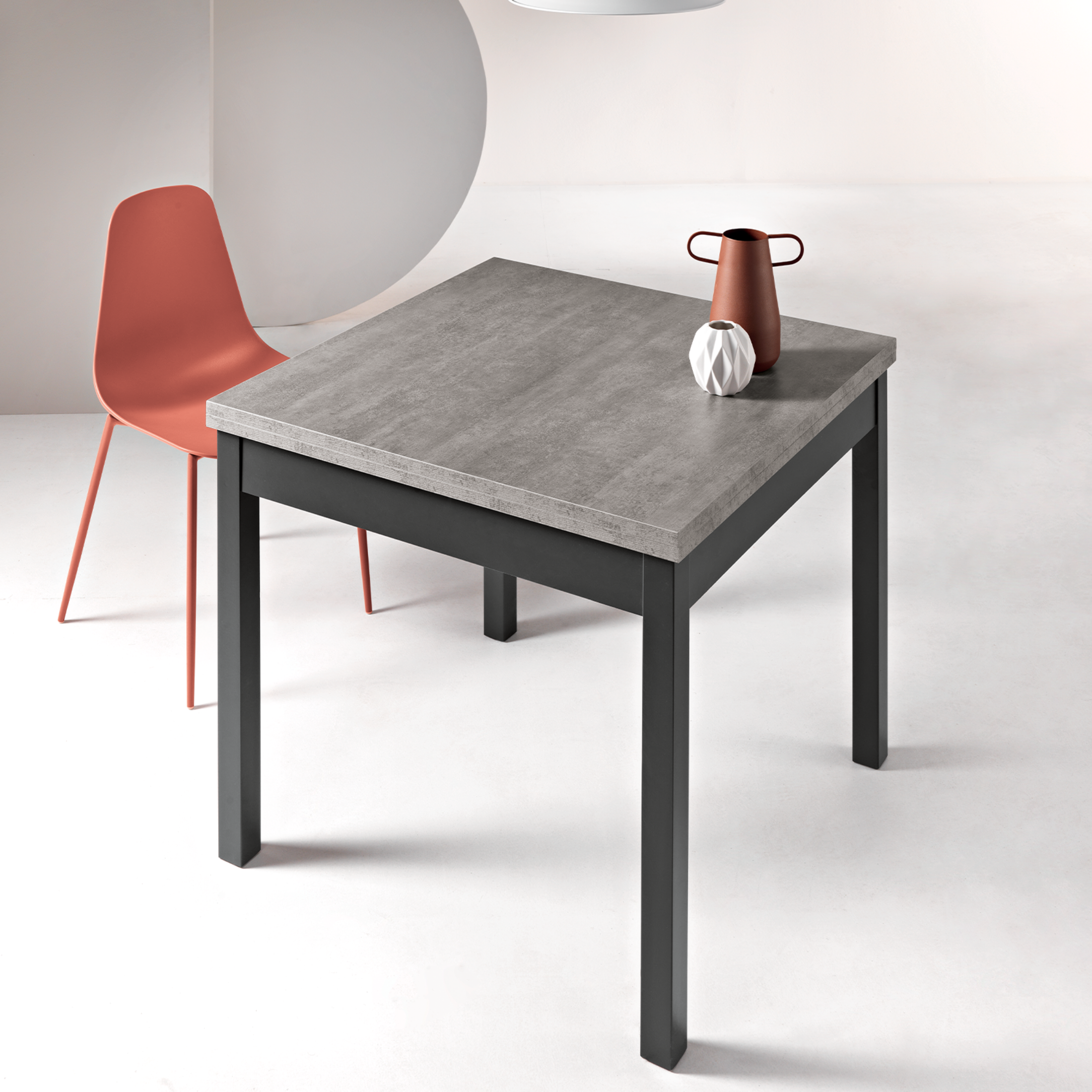 Modern extendable table "Torian" with book-like opening mechanism, 90/180x90 cm, 78h