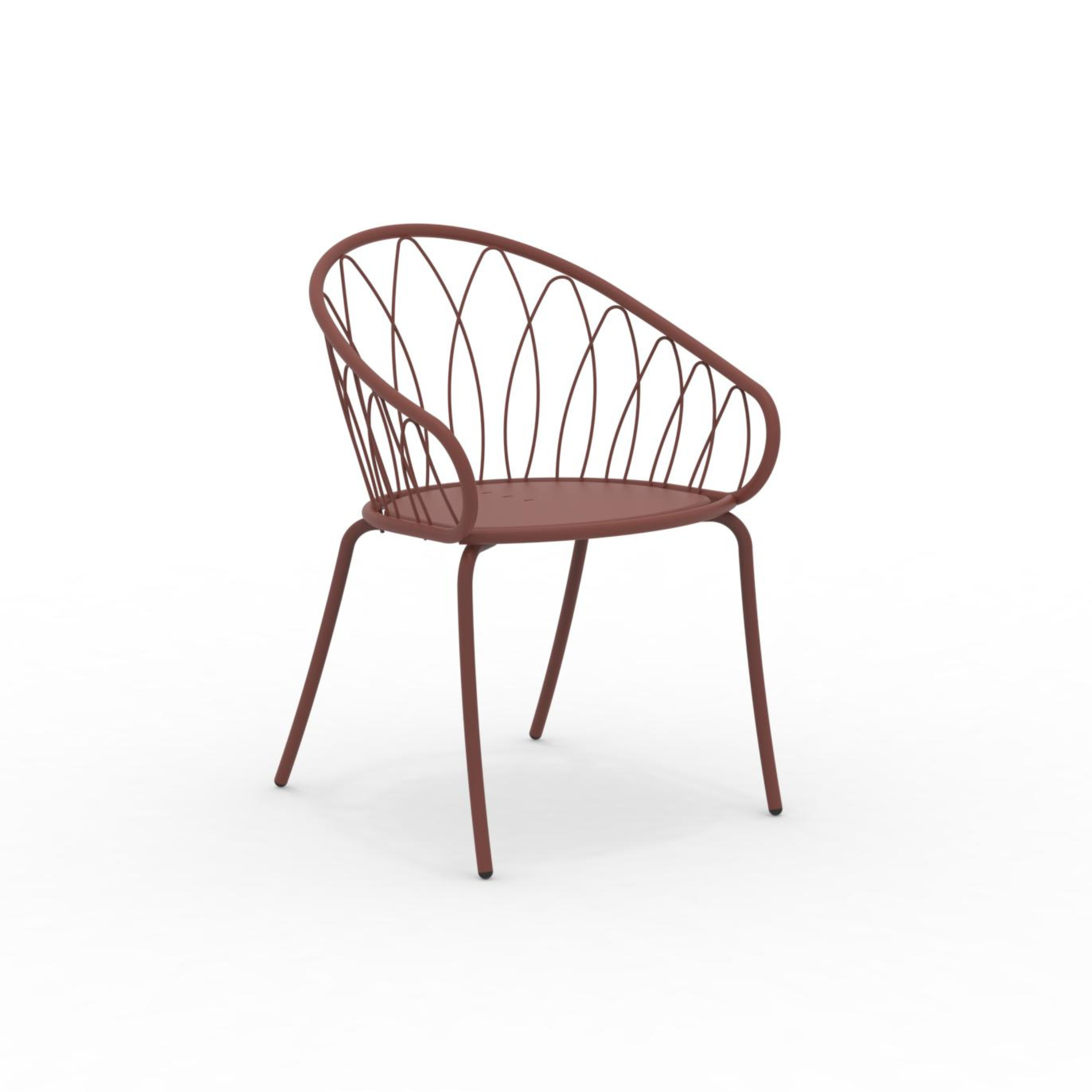 Set of stackable "Flora" painted metal garden chairs, 59x56 cm, 81 cm high