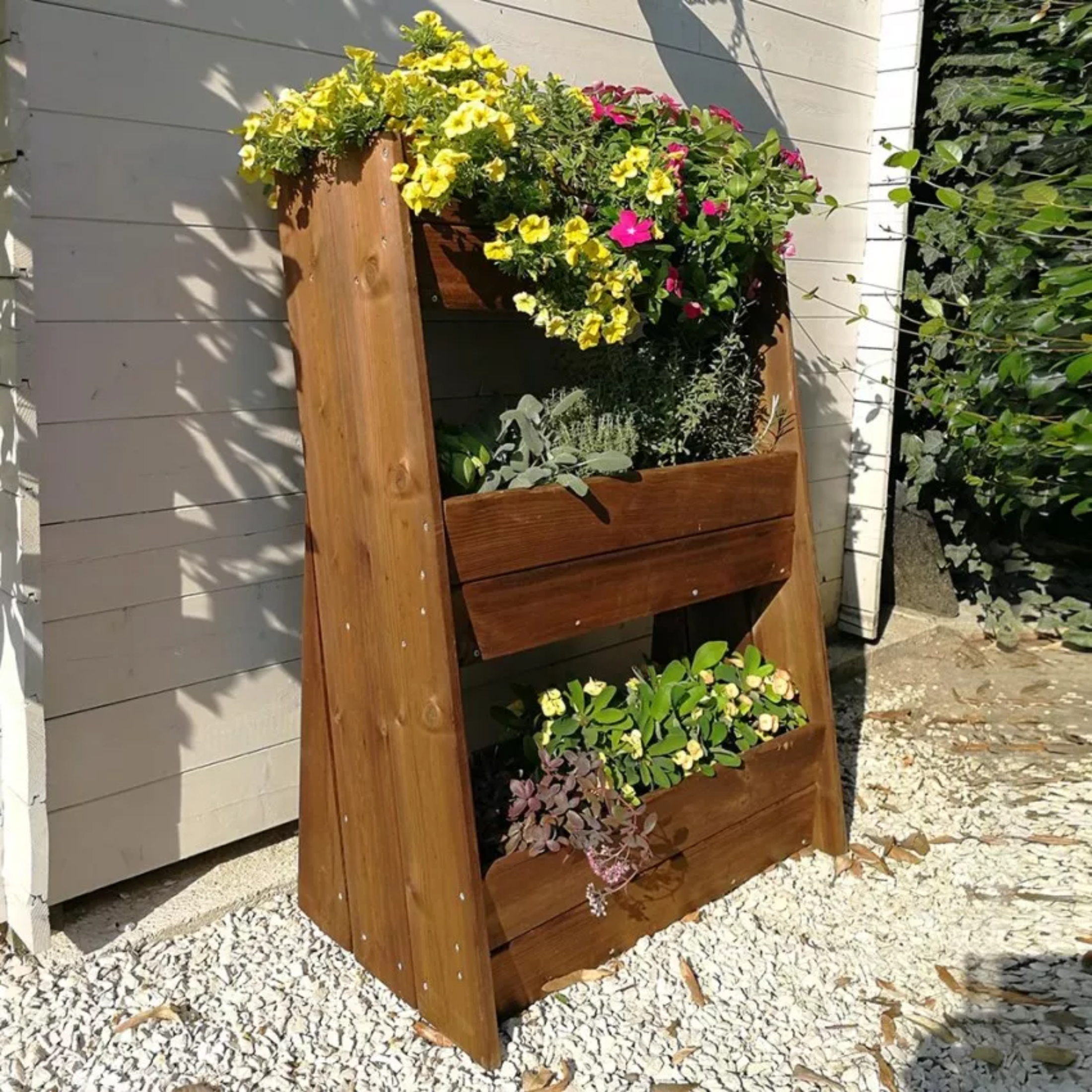 "Torres" sloping vertical wooden planter for balcony or garden, 67x46 cm, 100 cm high