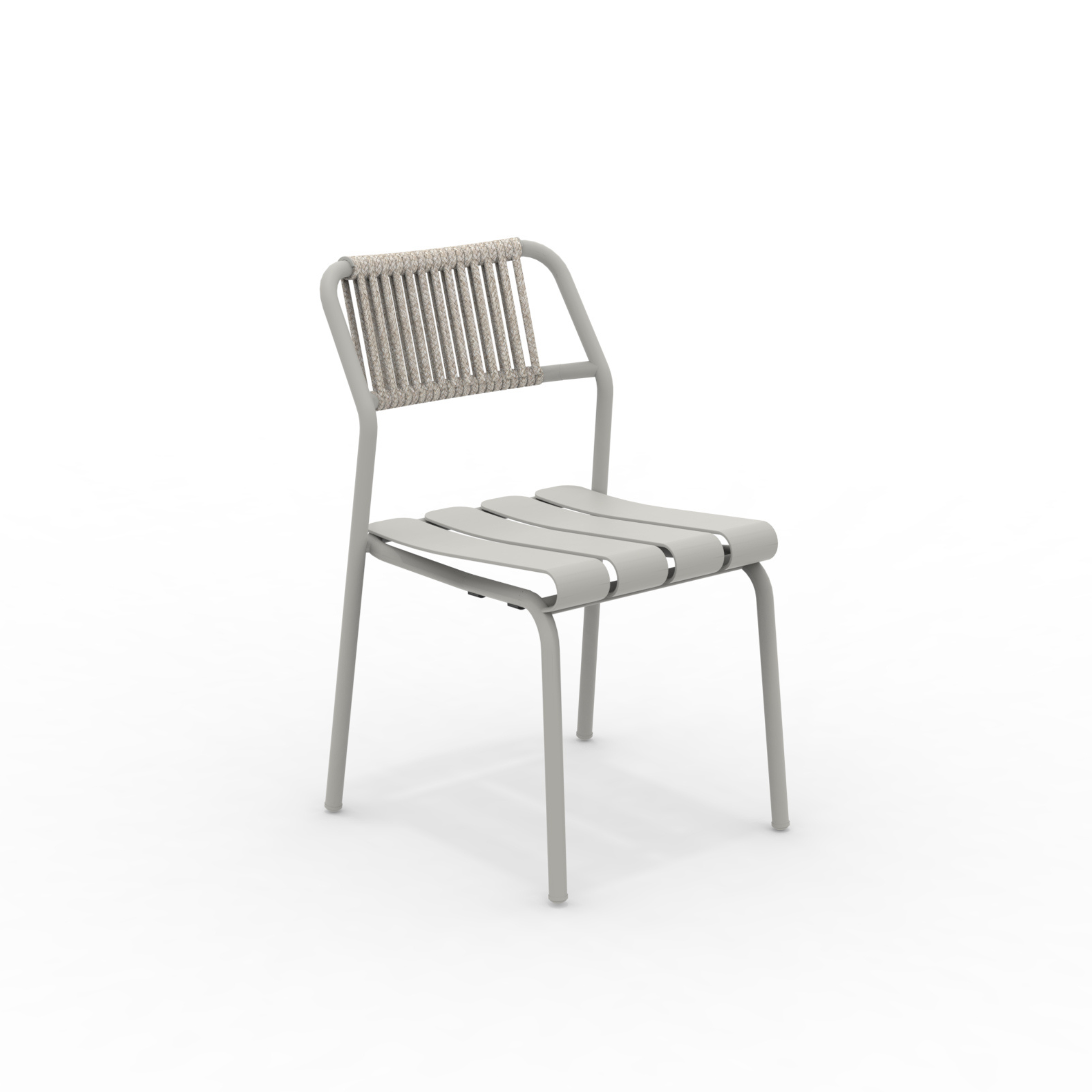 Set of "Verdea Rope" stackable garden chairs with rope backrest, 50x60 cm, 81h