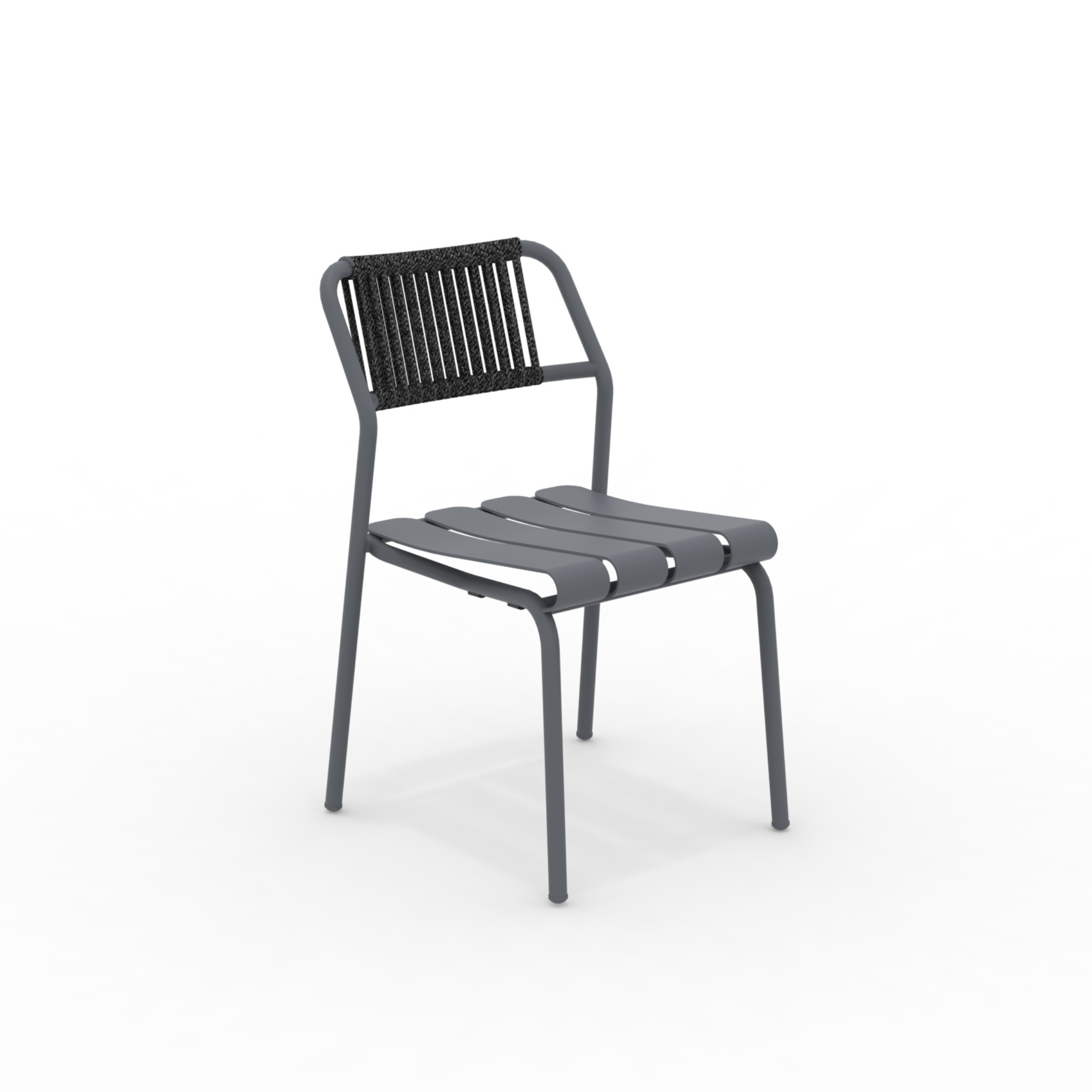 Set of "Verdea Rope" stackable garden chairs with rope backrest, 50x60 cm, 81h