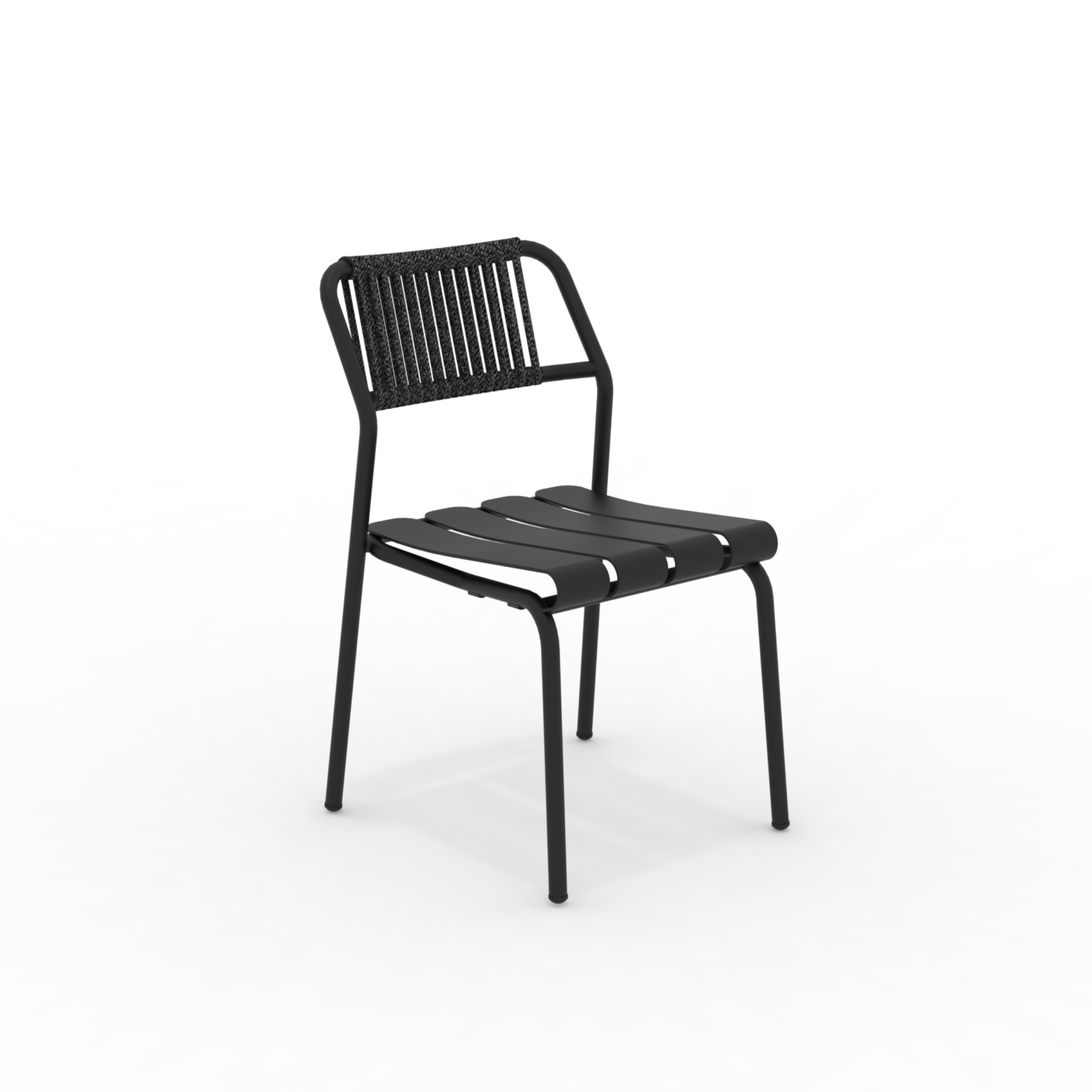 Set of "Verdea Rope" stackable garden chairs with rope backrest, 50x60 cm, 81h