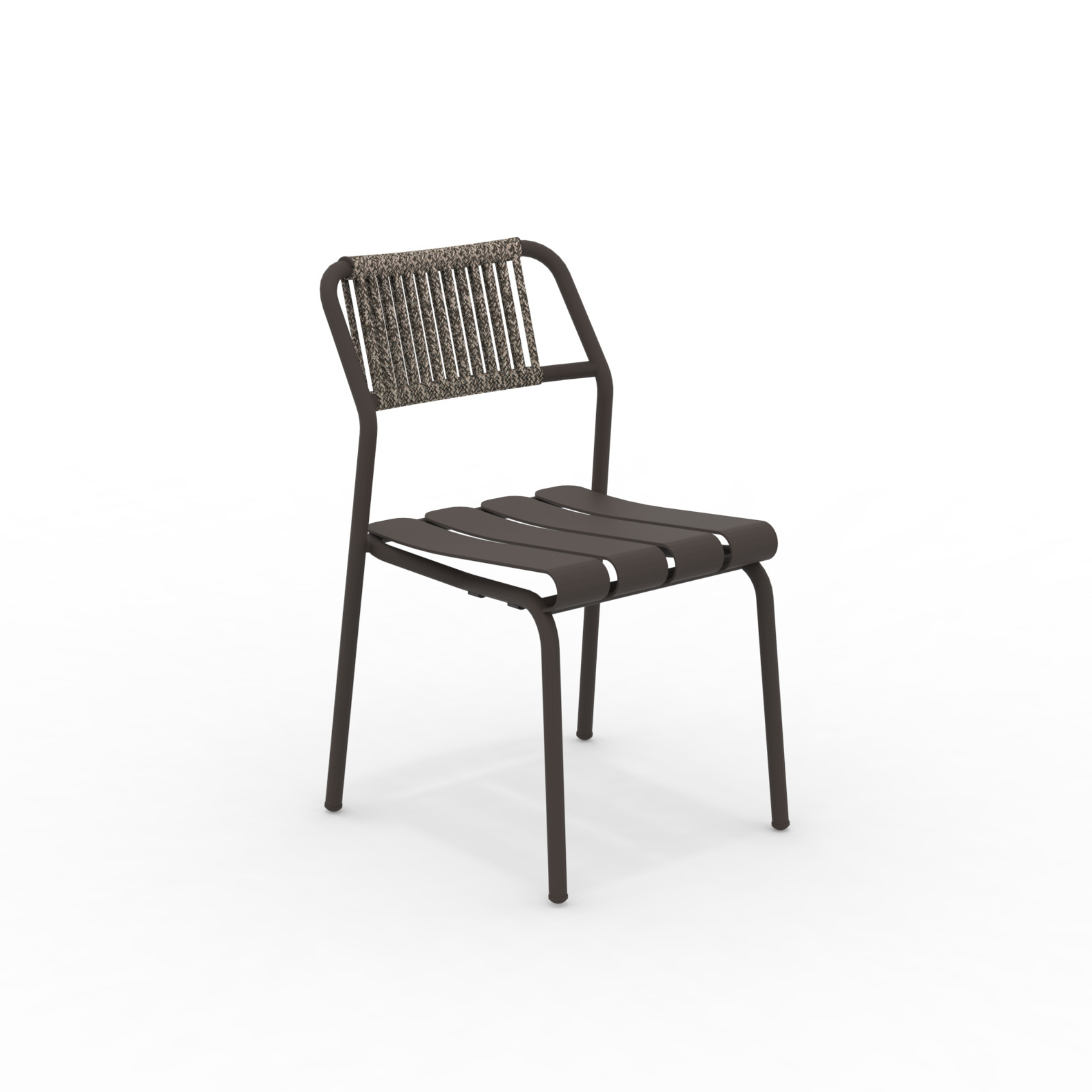 Set of "Verdea Rope" stackable garden chairs with rope backrest, 50x60 cm, 81h