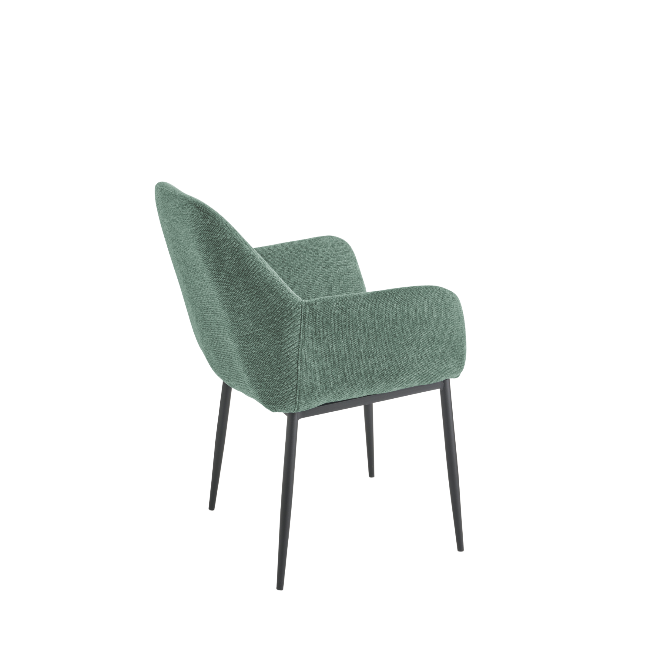 Set of "Petalo" dining chairs upholstered in fabric with painted metal frame cm 58x61 84h