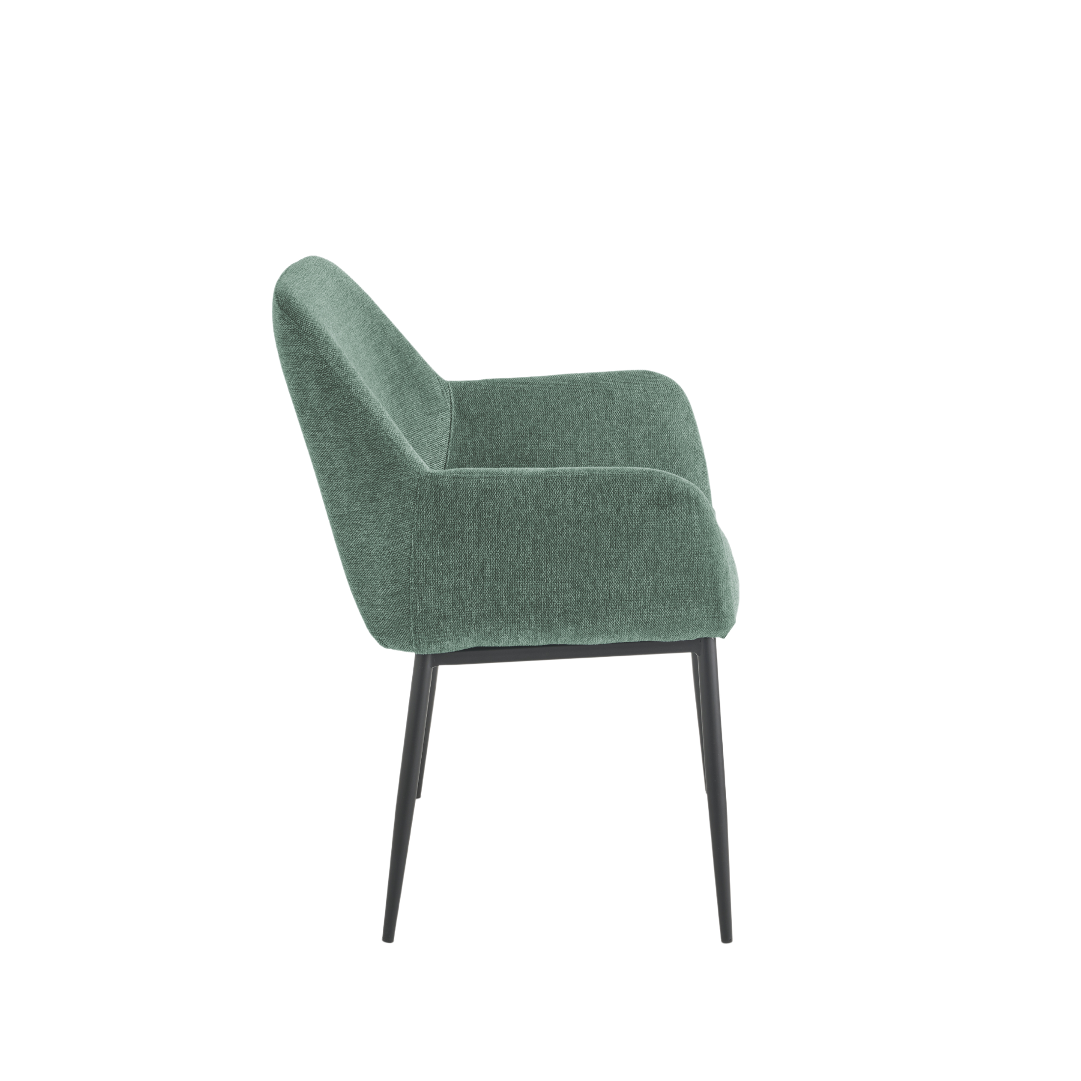 Set of "Petalo" dining chairs upholstered in fabric with painted metal frame cm 58x61 84h