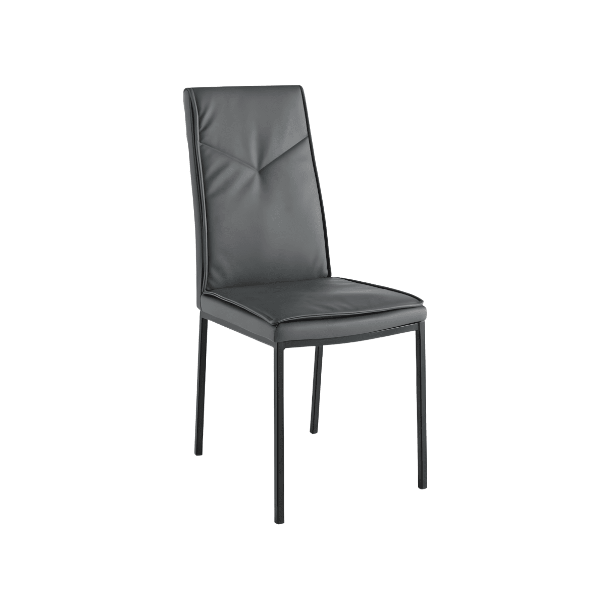 Set di sedie da pranzo "Giselle" in ecopelle con base in metallo cm 42x60 100h - MondoViro