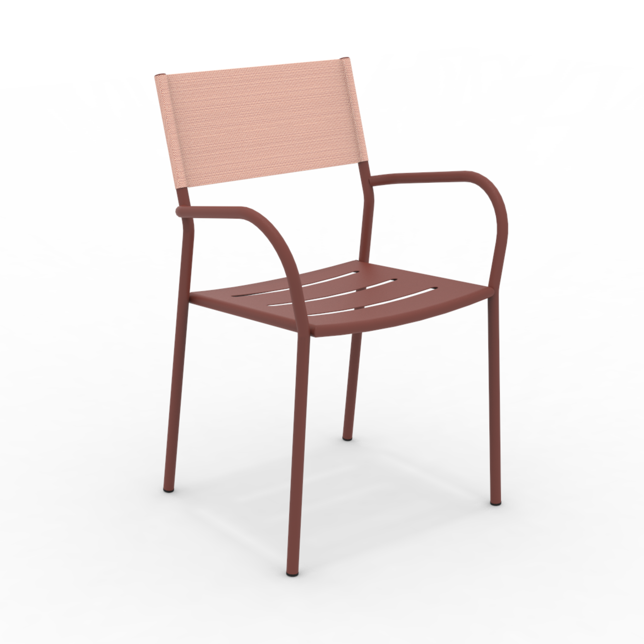 Set di sedie in metallo e schienale in telo "Vera" da giardino impilabili cm 56x50 86h