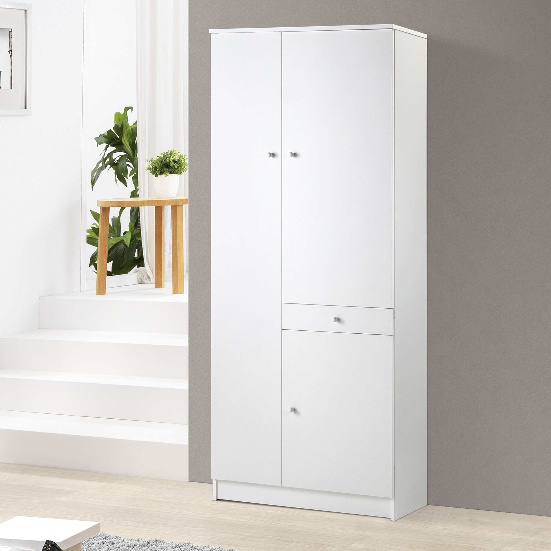 Wooden cabinet with 3 doors and 1 drawer, "Vanity" cm 77x34 147h