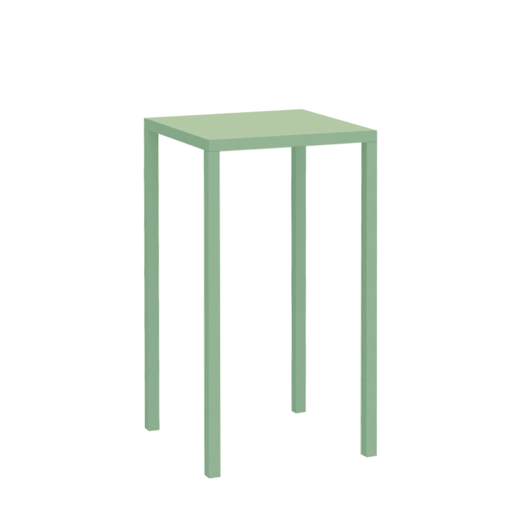 "Quatris" high square table in painted metal for modern bars and gardens