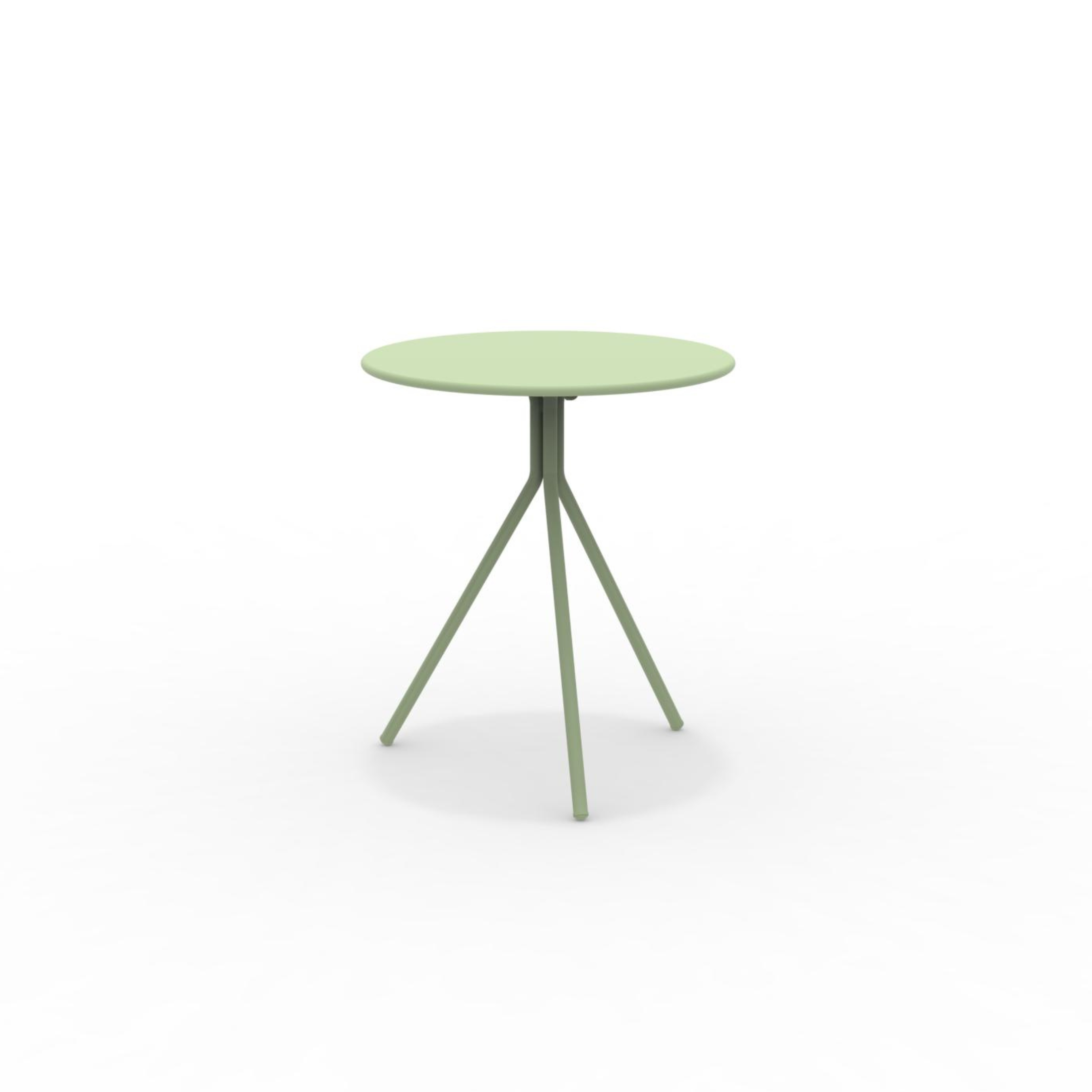 Twist15 round galvanized metal garden table, 75 cm high, can be dismantled.