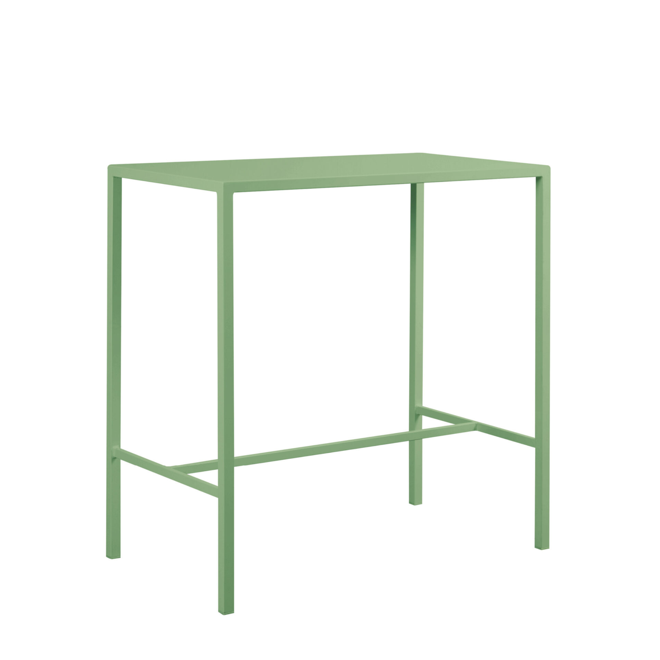 Mesa alta "Seaside" de metal pintado para bares y jardines modernos, h 110 cm