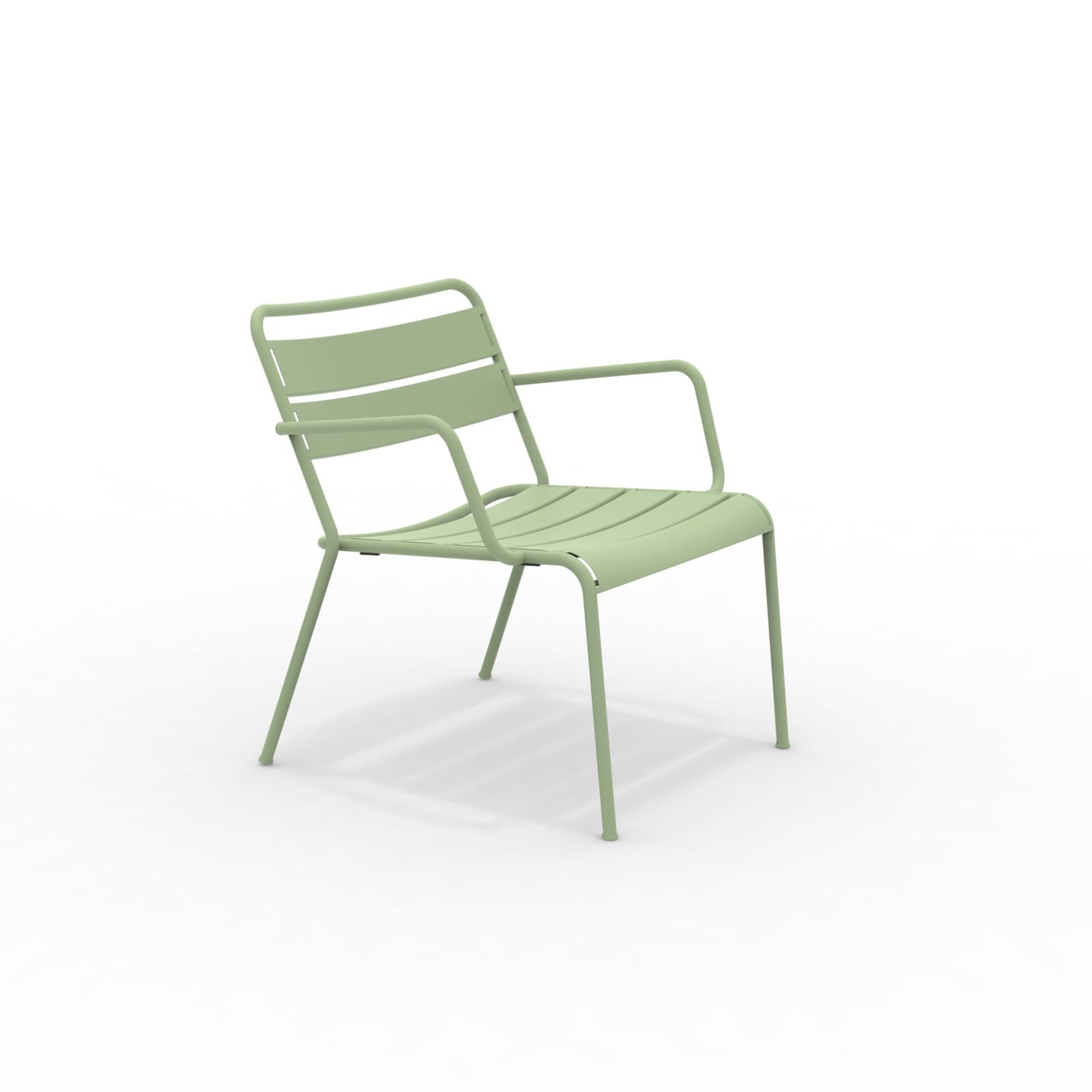 Low armchair in painted metal "Twist" garden lounge chair 69x70 cm 72h