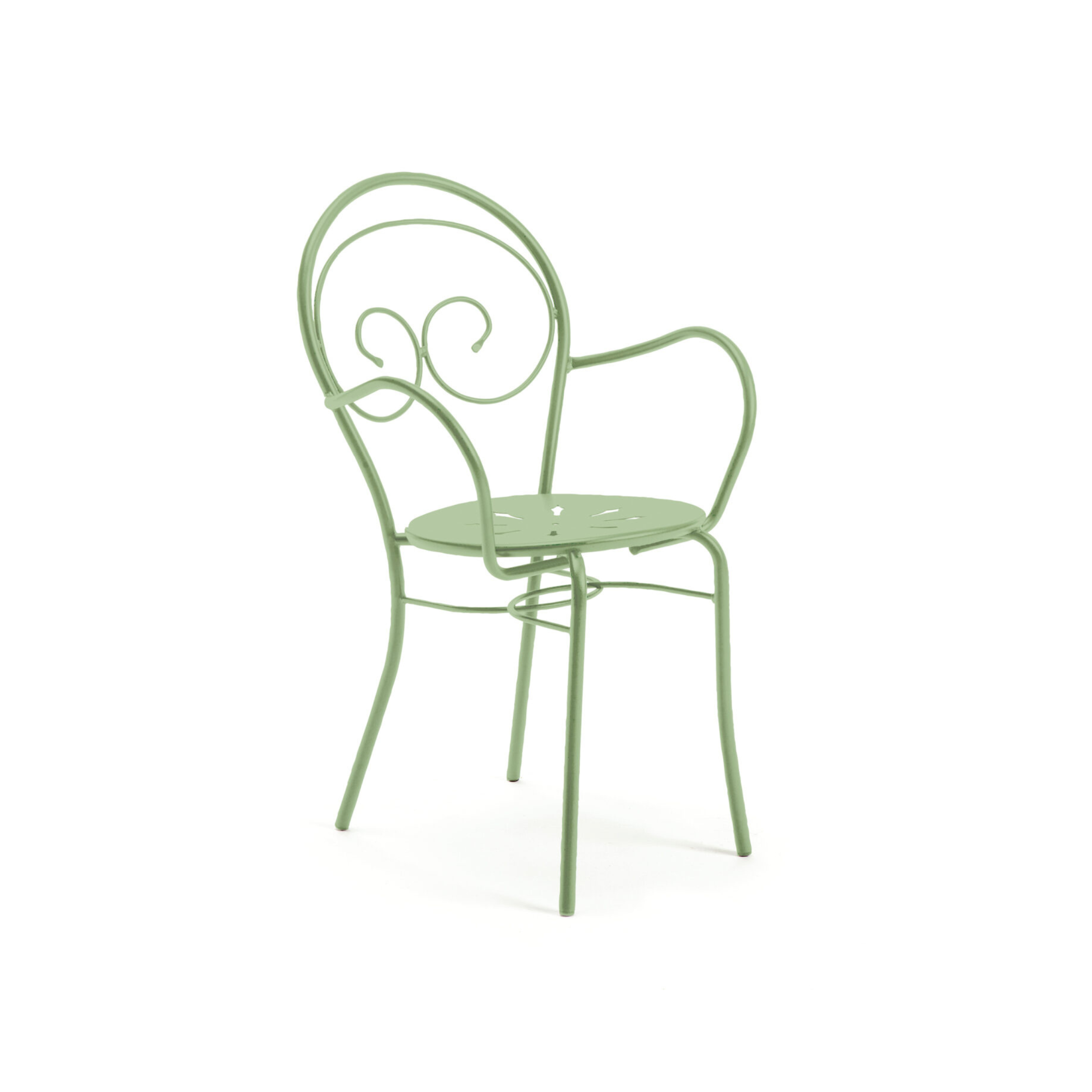 Set of "Mimmo" stackable painted metal garden chairs, 51x52 cm, 89 cm high