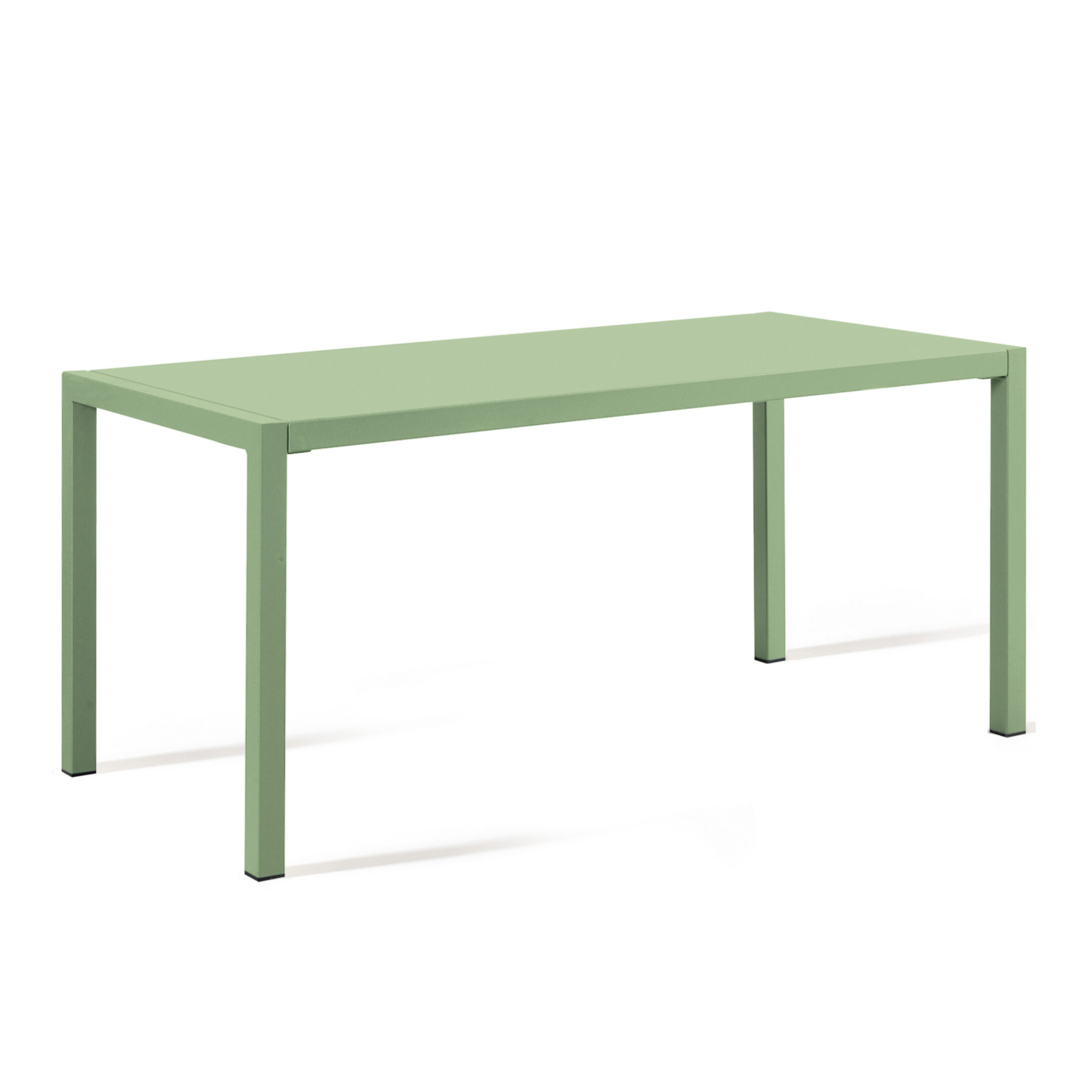 "Quatris" modern fixed rectangular metal garden table, stackable, 75 cm high.