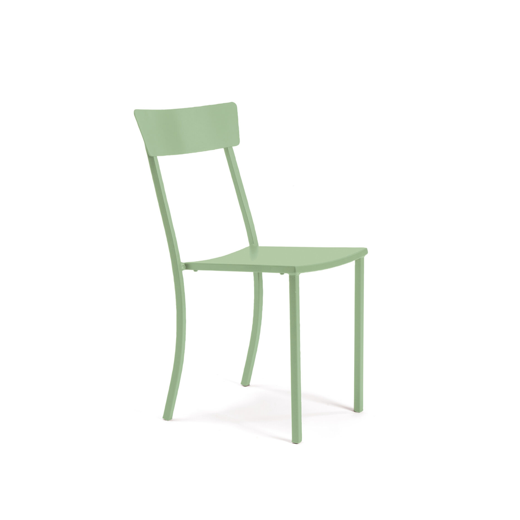 Set of modern stackable garden chairs in painted metal "Mogan" 47x52 cm 85h