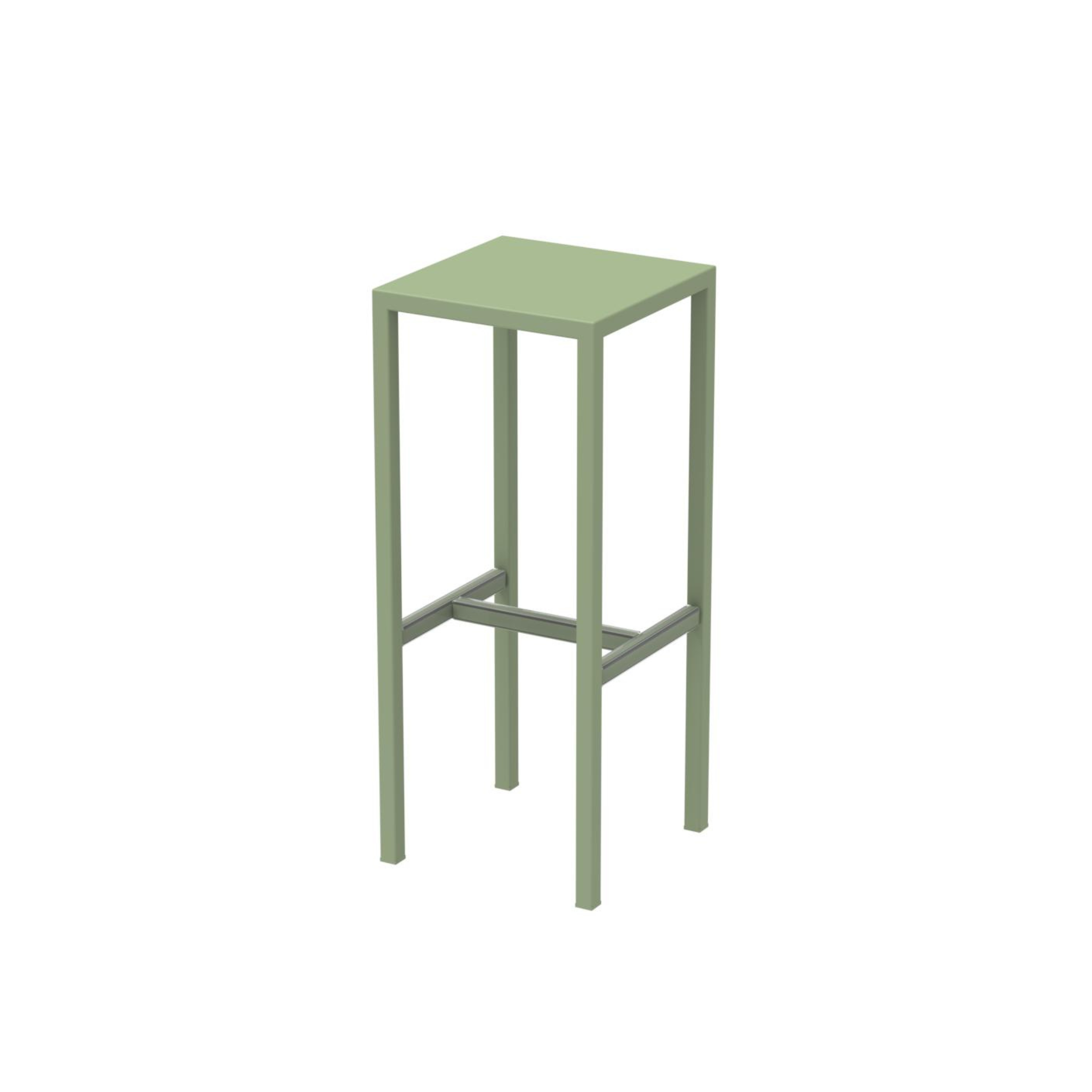 "Seaside" painted metal garden stool, 32x32 cm, 78h