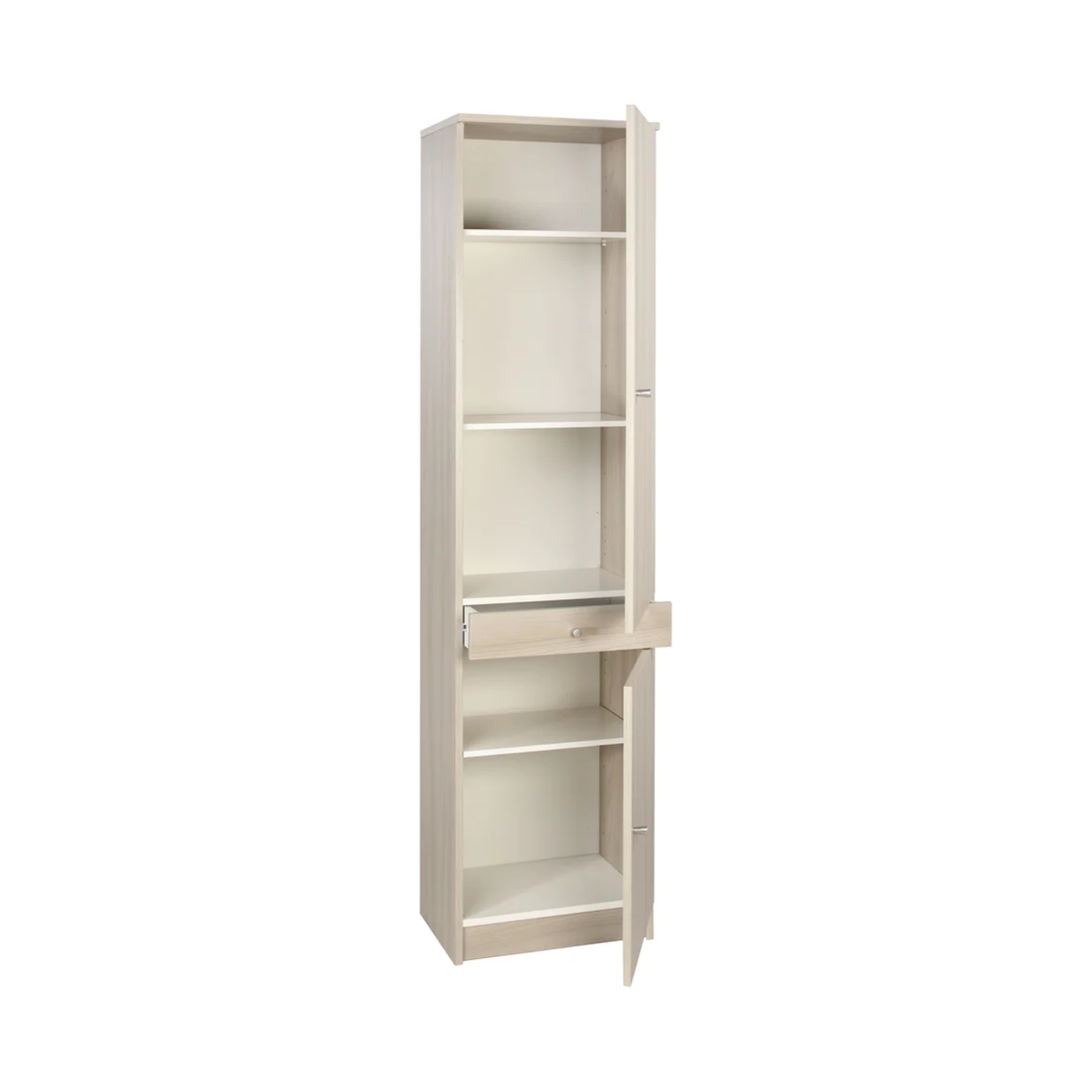"Country" column cabinet with 2 wooden doors and 1 drawer, 46x34 cm, 183 cm high