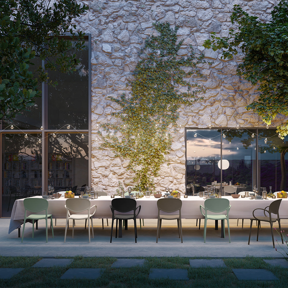 Set of modern "Fiora" chairs for the living room in polypropylene, 48x53 cm, 82 cm high.