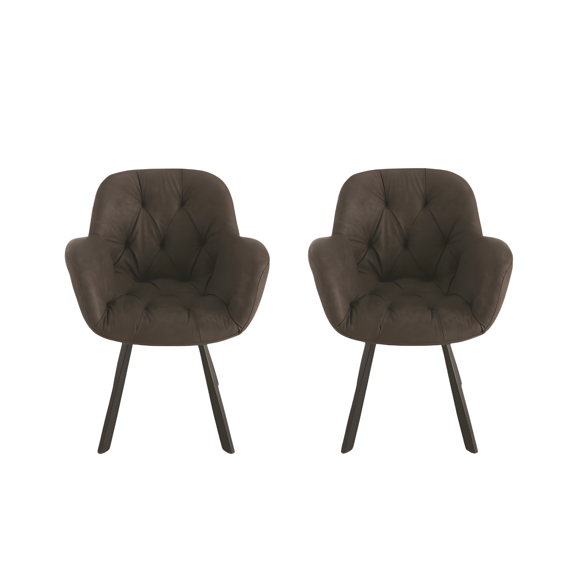 Set of modern "Town" soft touch eco-leather upholstered chairs for living room, 66x65 cm, 85 cm high