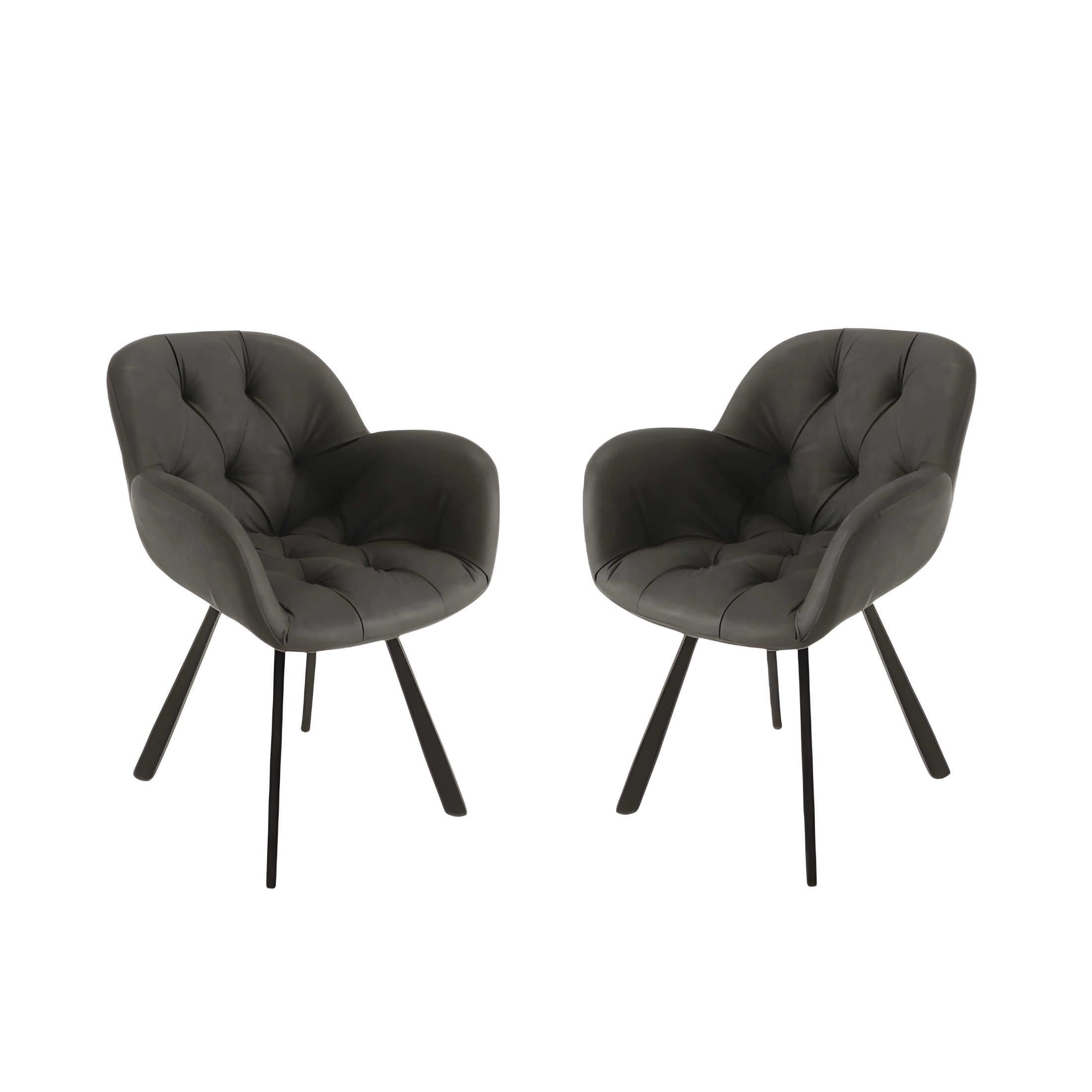 Set of modern "Town" soft touch eco-leather upholstered chairs for living room, 66x65 cm, 85 cm high