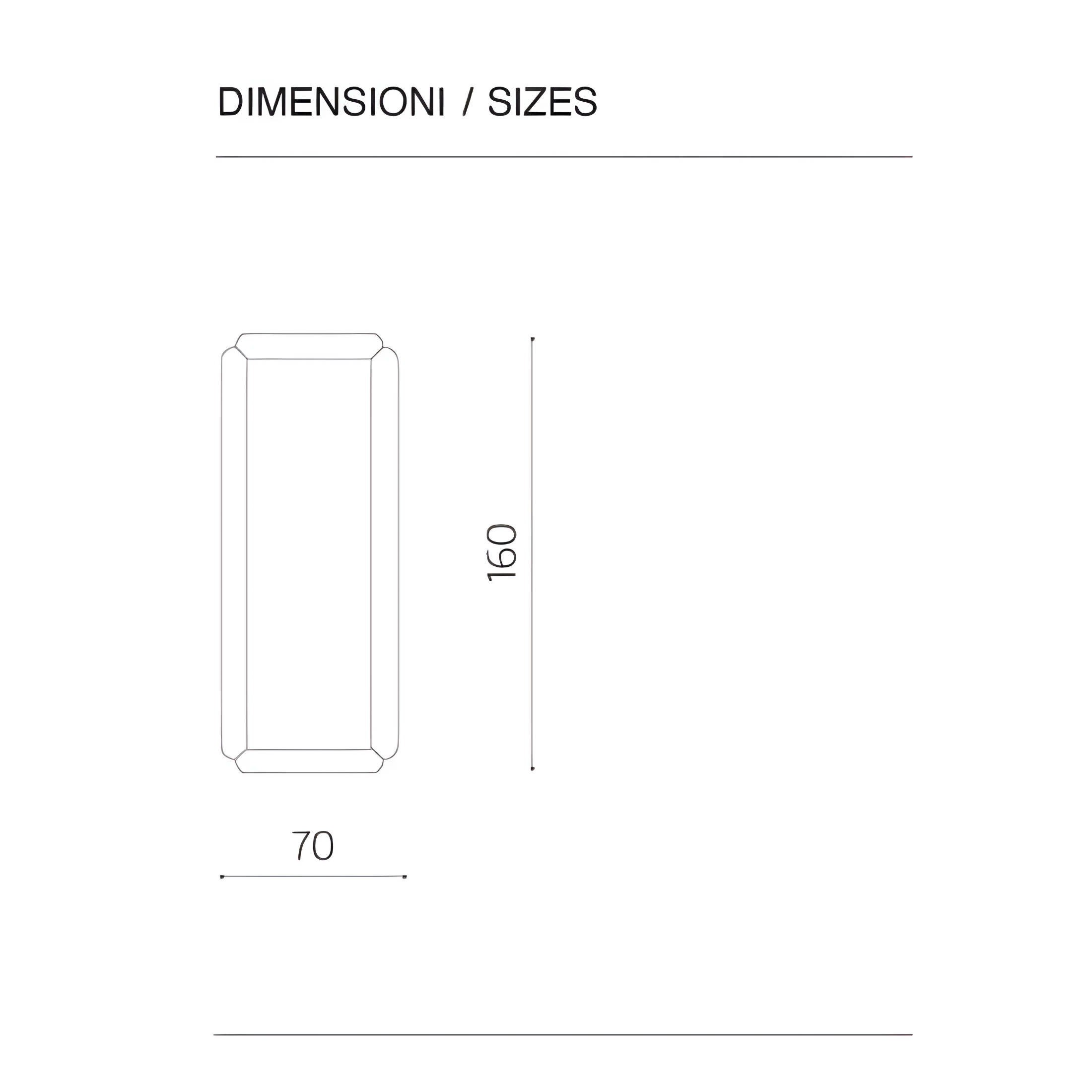 Modern "Odissea" wall mirror with elegant fused glass frame, 70x160 cm.