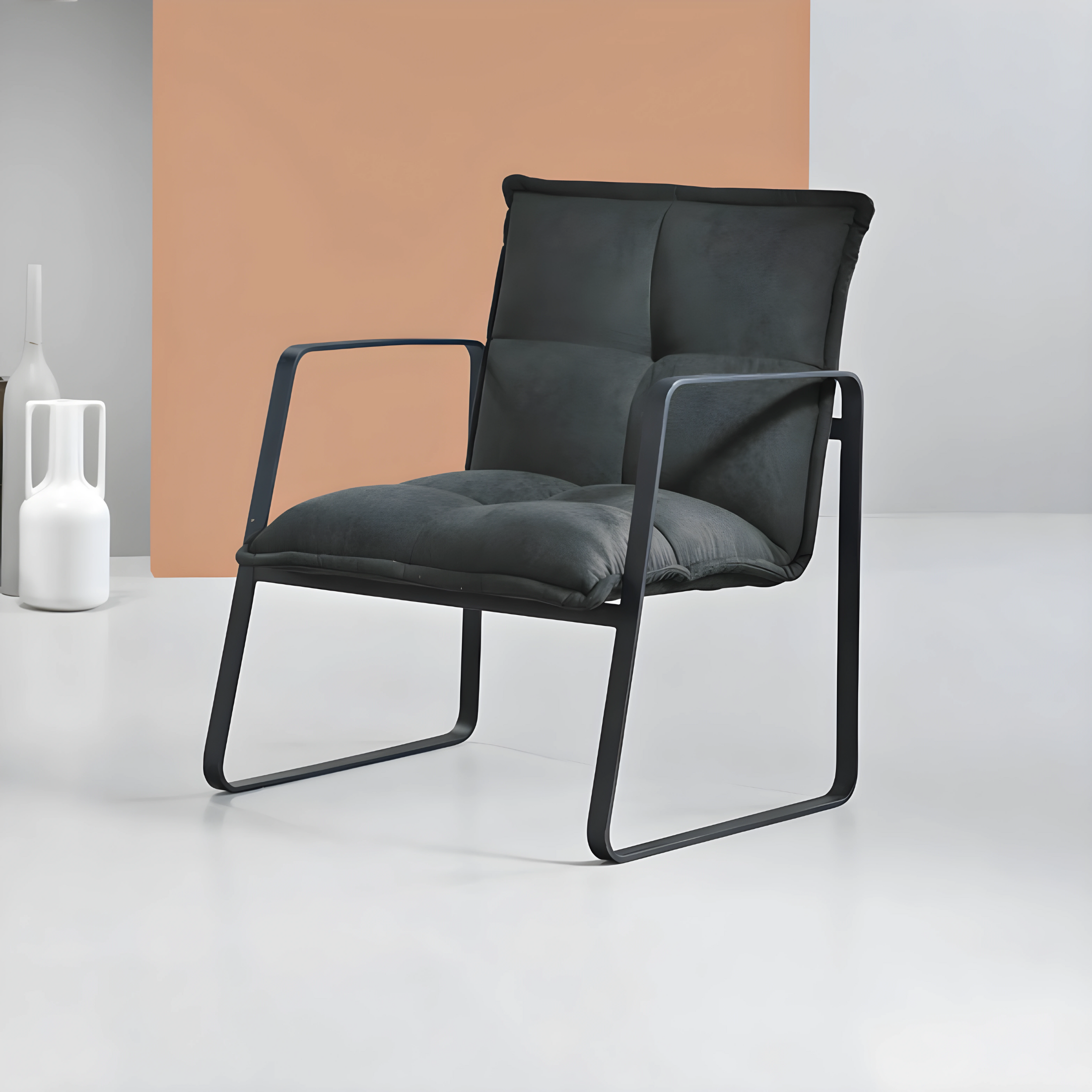 Modern "Axel" fabric armchair with metal frame, 68x65 cm, 78h