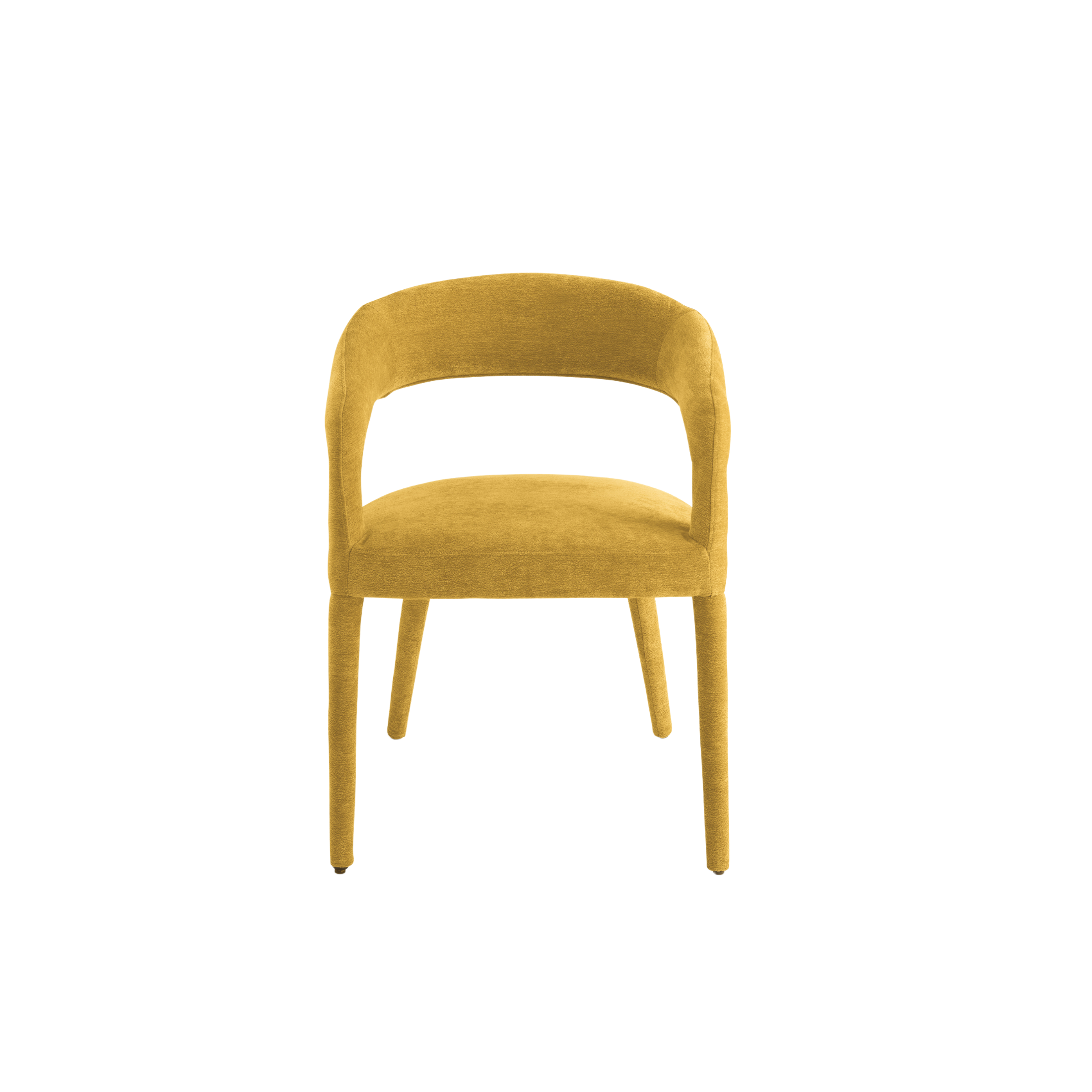 Set of "Voltris" chairs upholstered in bouclé fabric with fabric-covered legs, 55x57 cm, 76h
